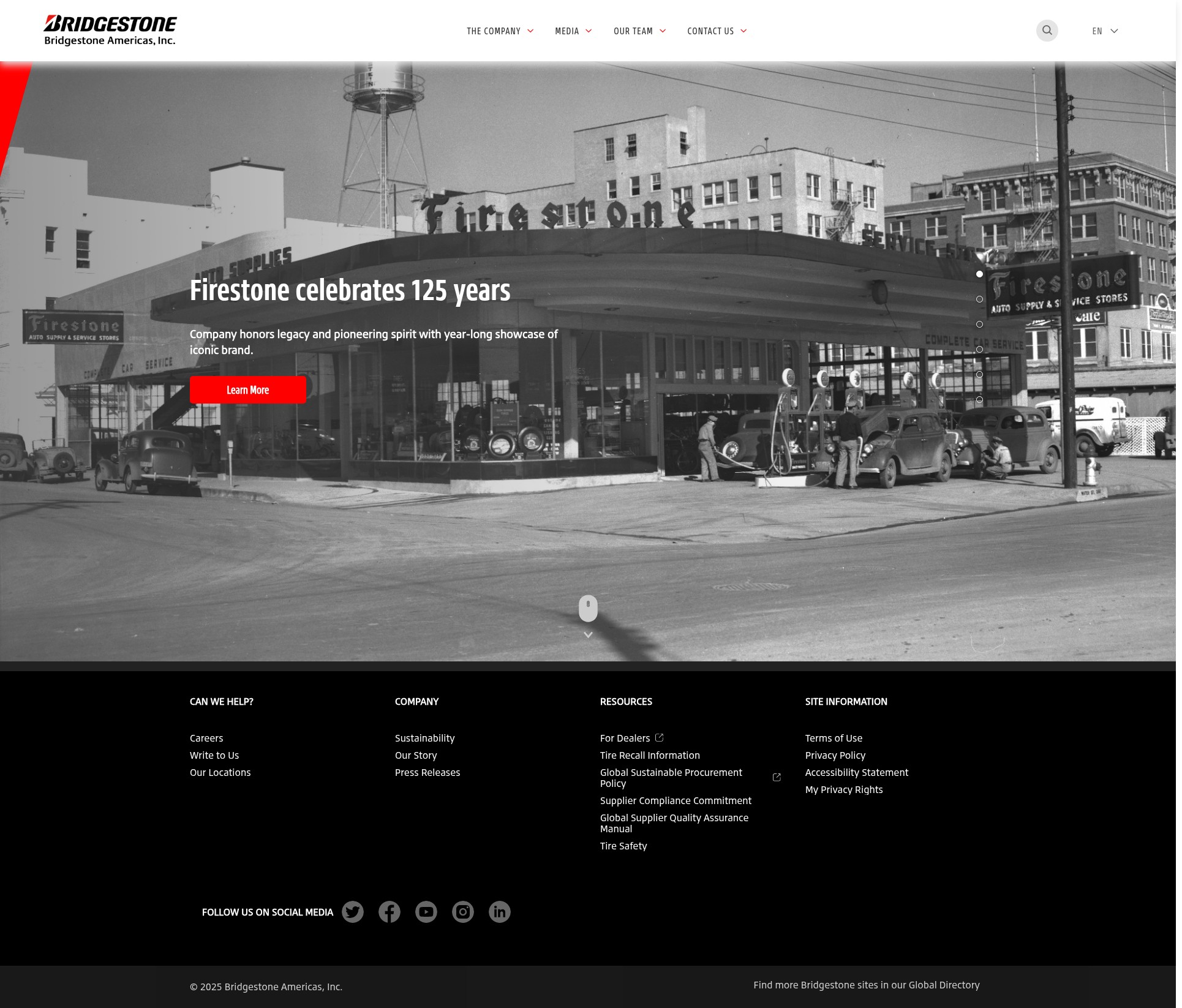 Screenshot of bridgestoneamericas.com