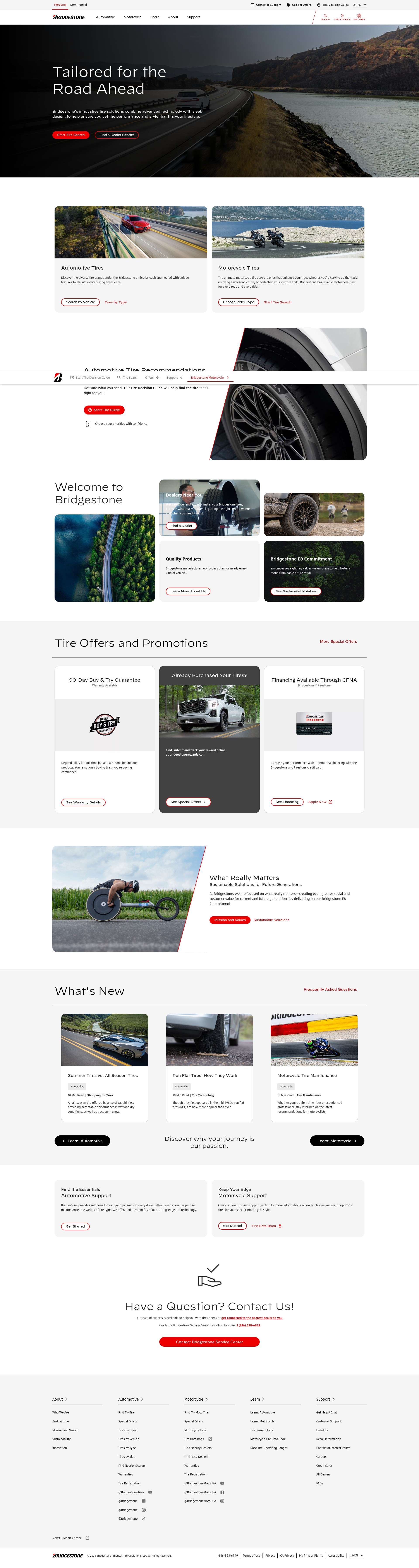 Screenshot of bridgestonetire.com