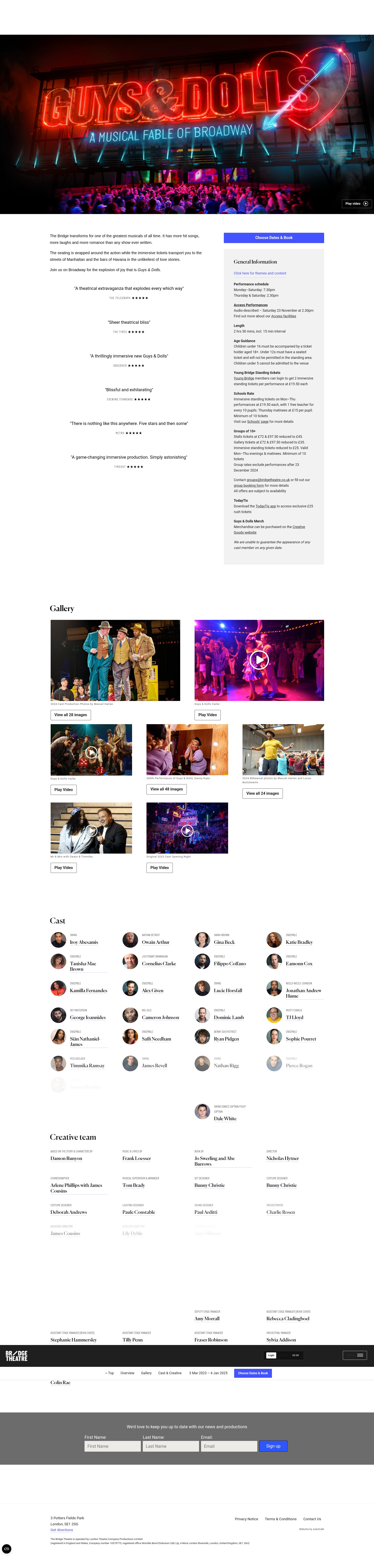 Screenshot of bridgetheatre.co.uk