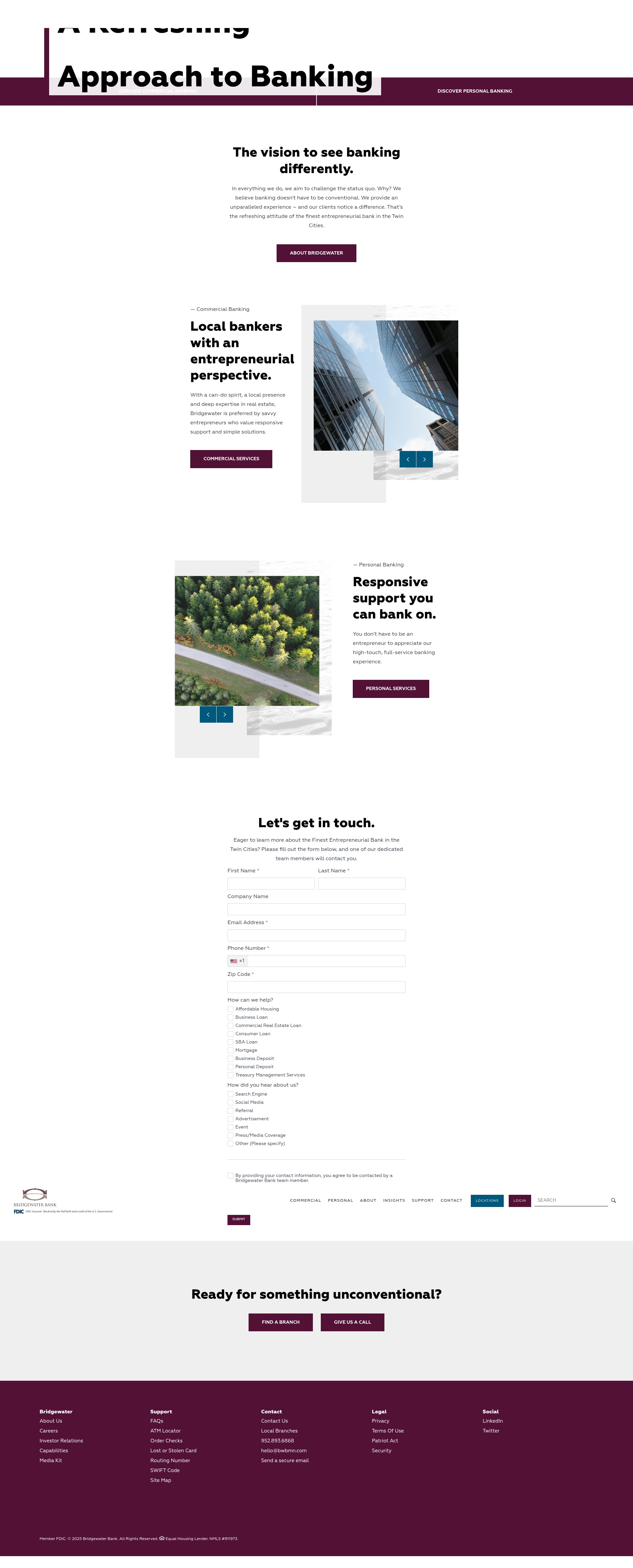 Screenshot of bridgewaterbankmn.com