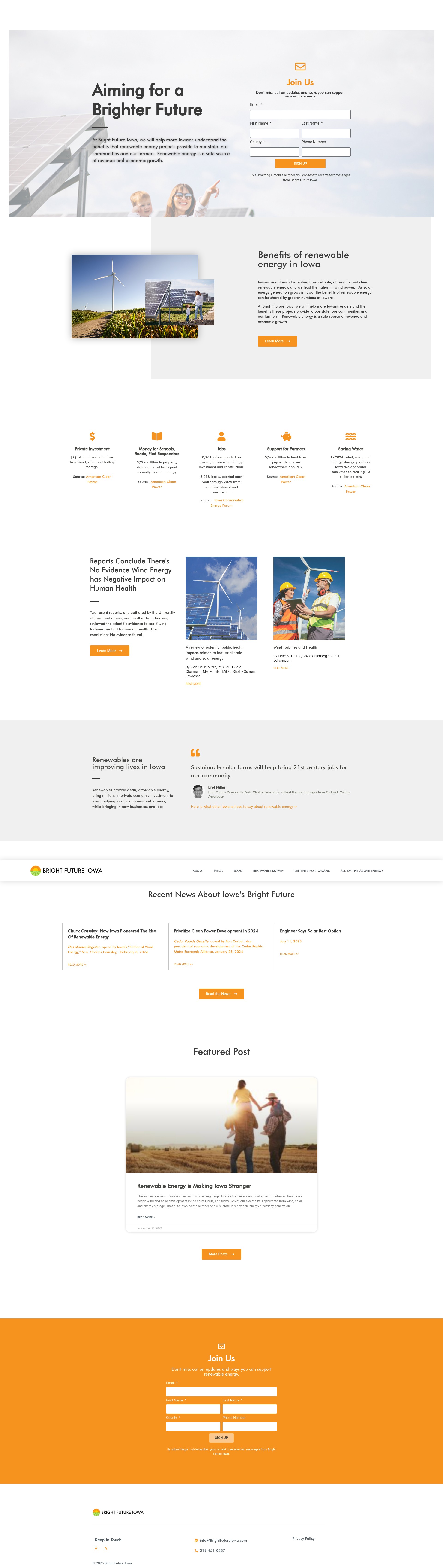 Screenshot of brightfutureiowa.com