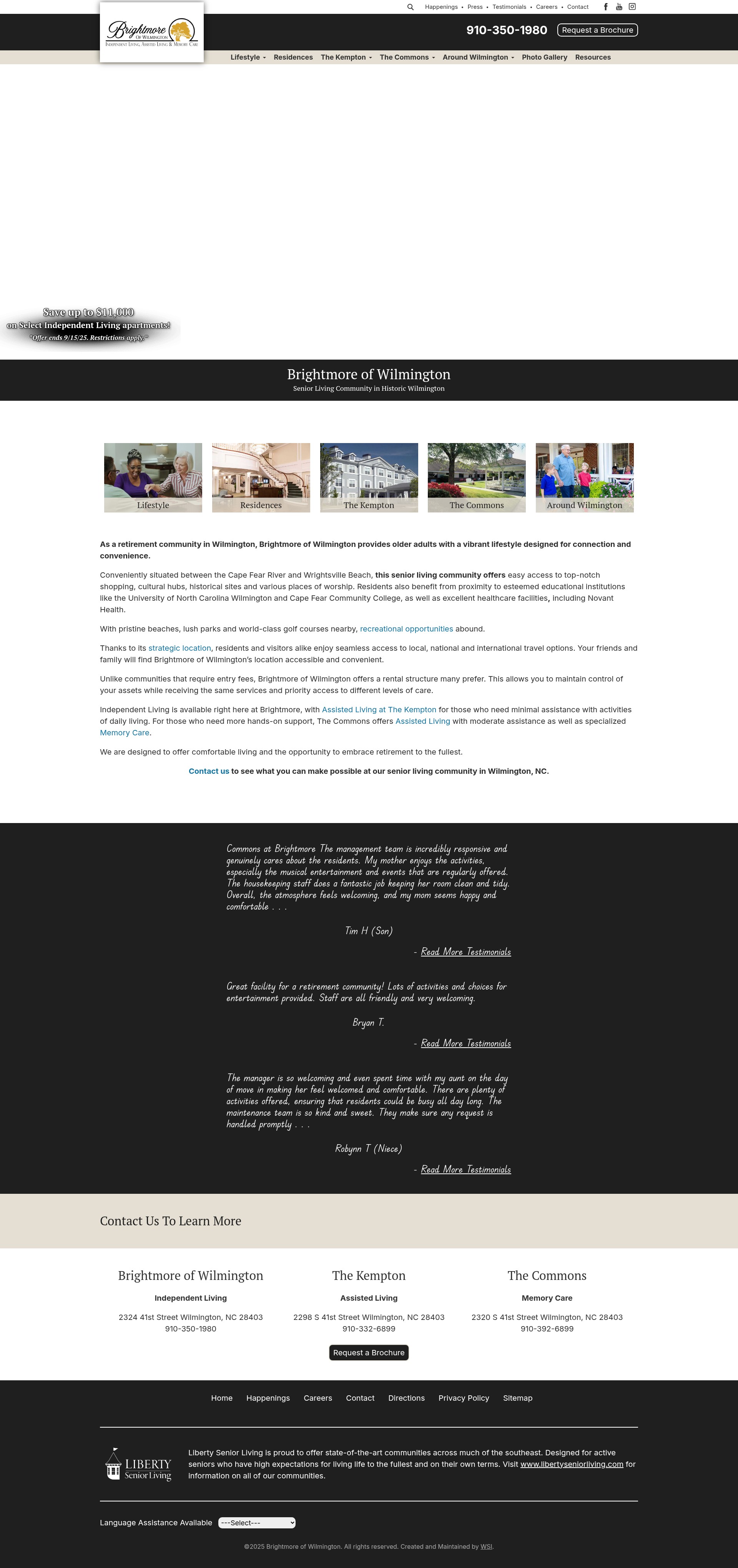 Screenshot of brightmoreofwilmington.com