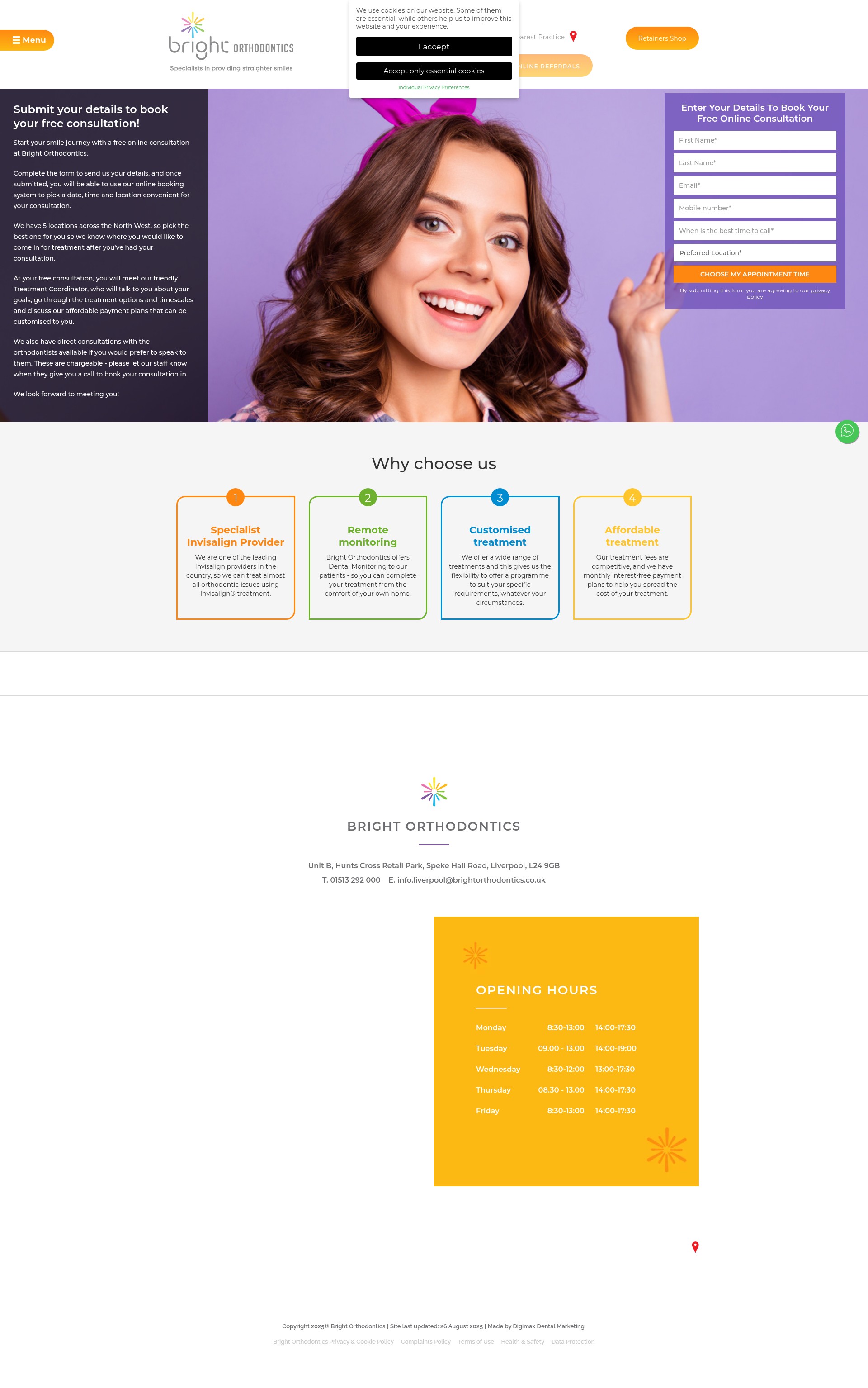 Screenshot of brightorthodontics.co.uk