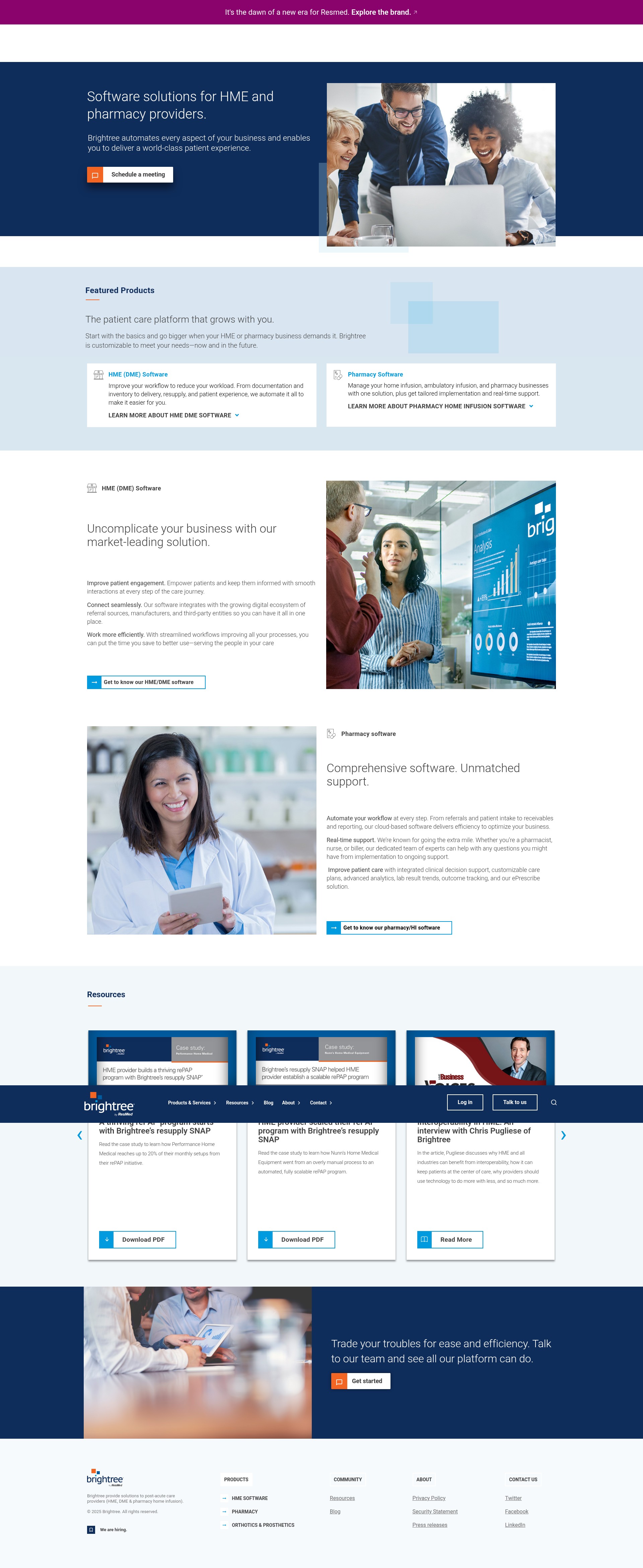 Screenshot of brightree.com