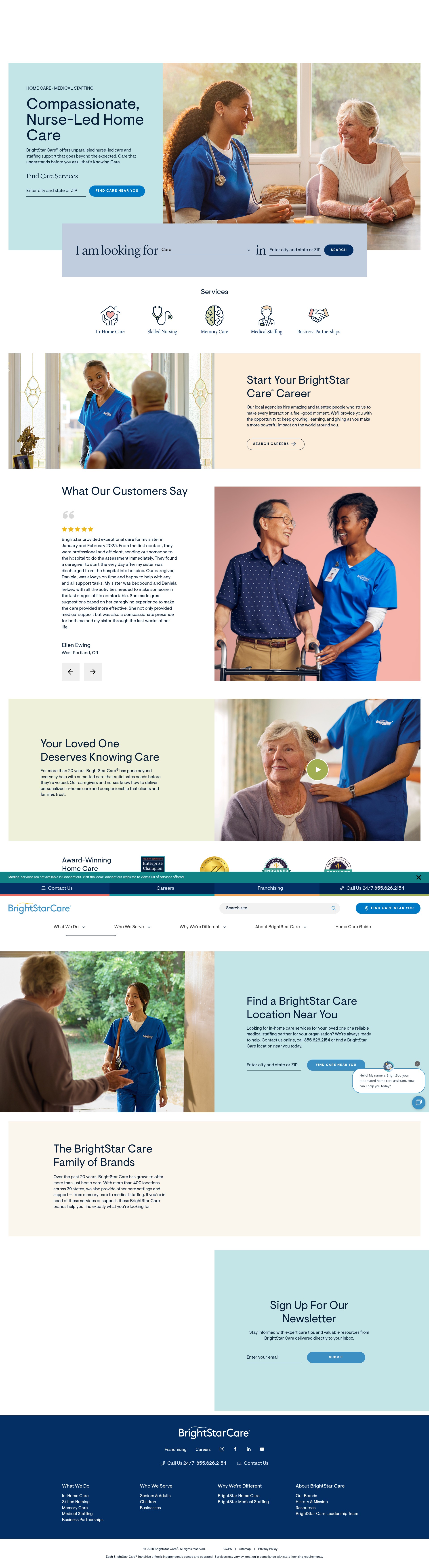 Screenshot of brightstarcare.com