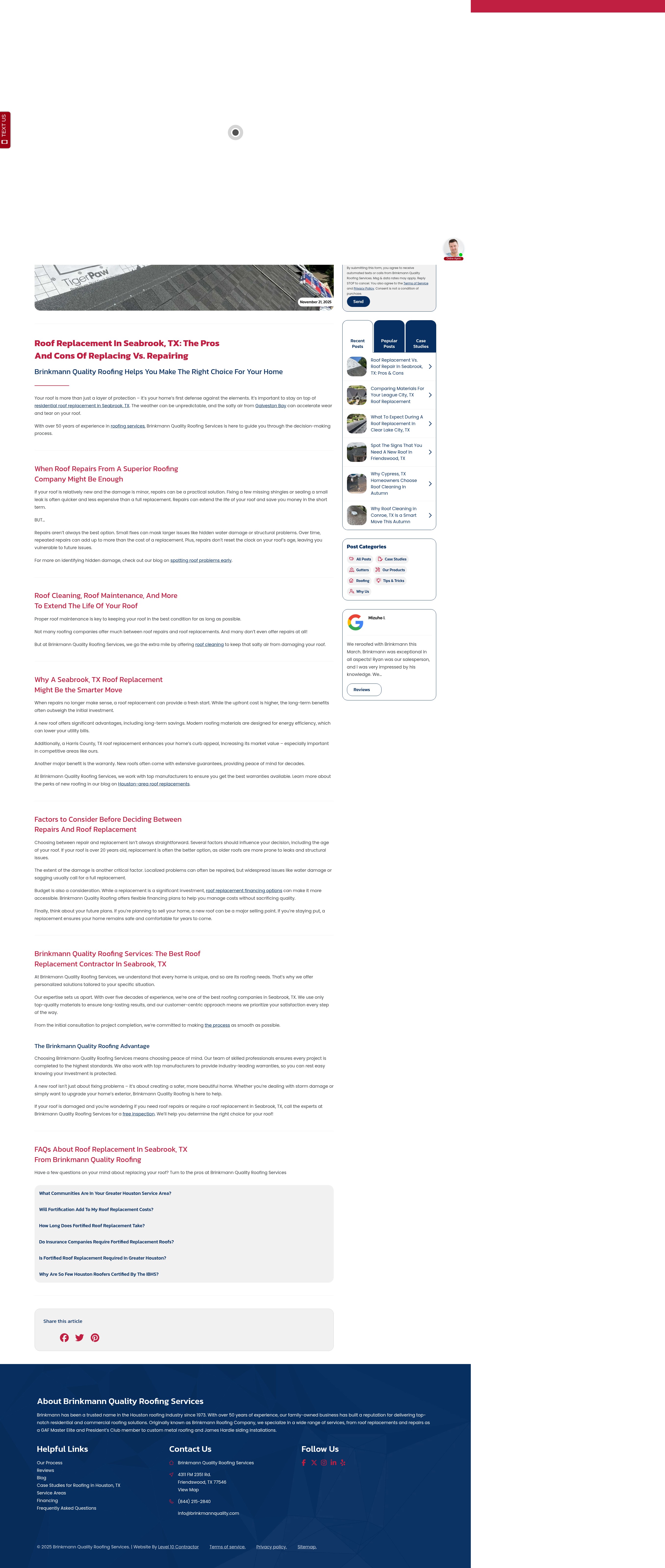 Screenshot of brinkmannquality.com