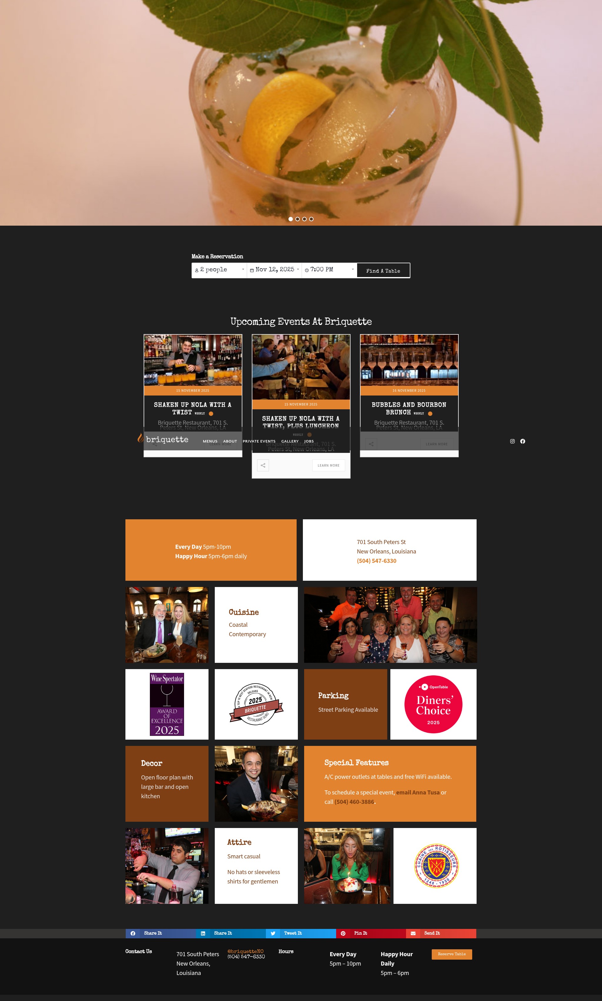 Screenshot of briquette-nola.com
