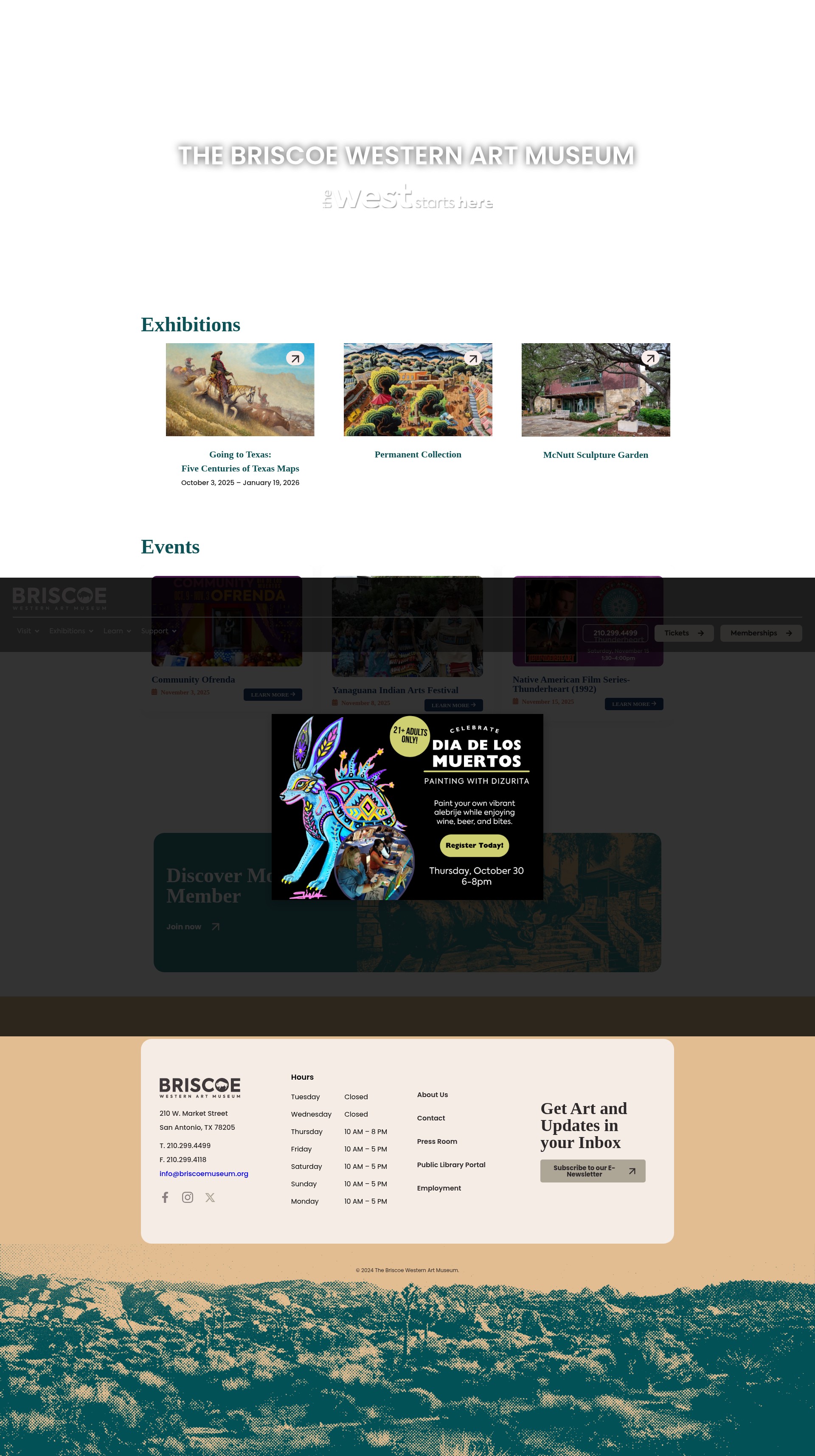 Screenshot of briscoemuseum.org