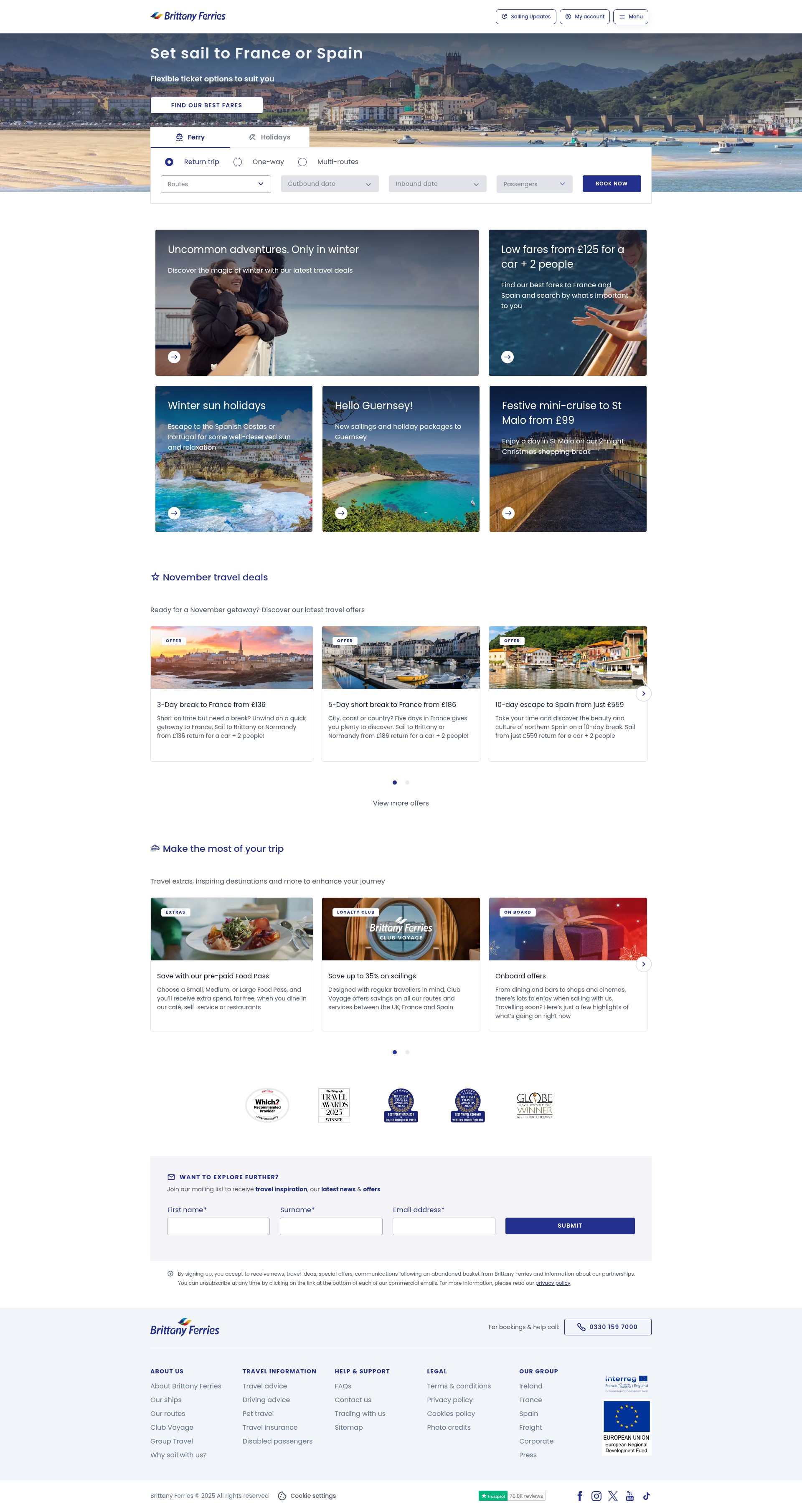 Screenshot of brittany-ferries.co.uk