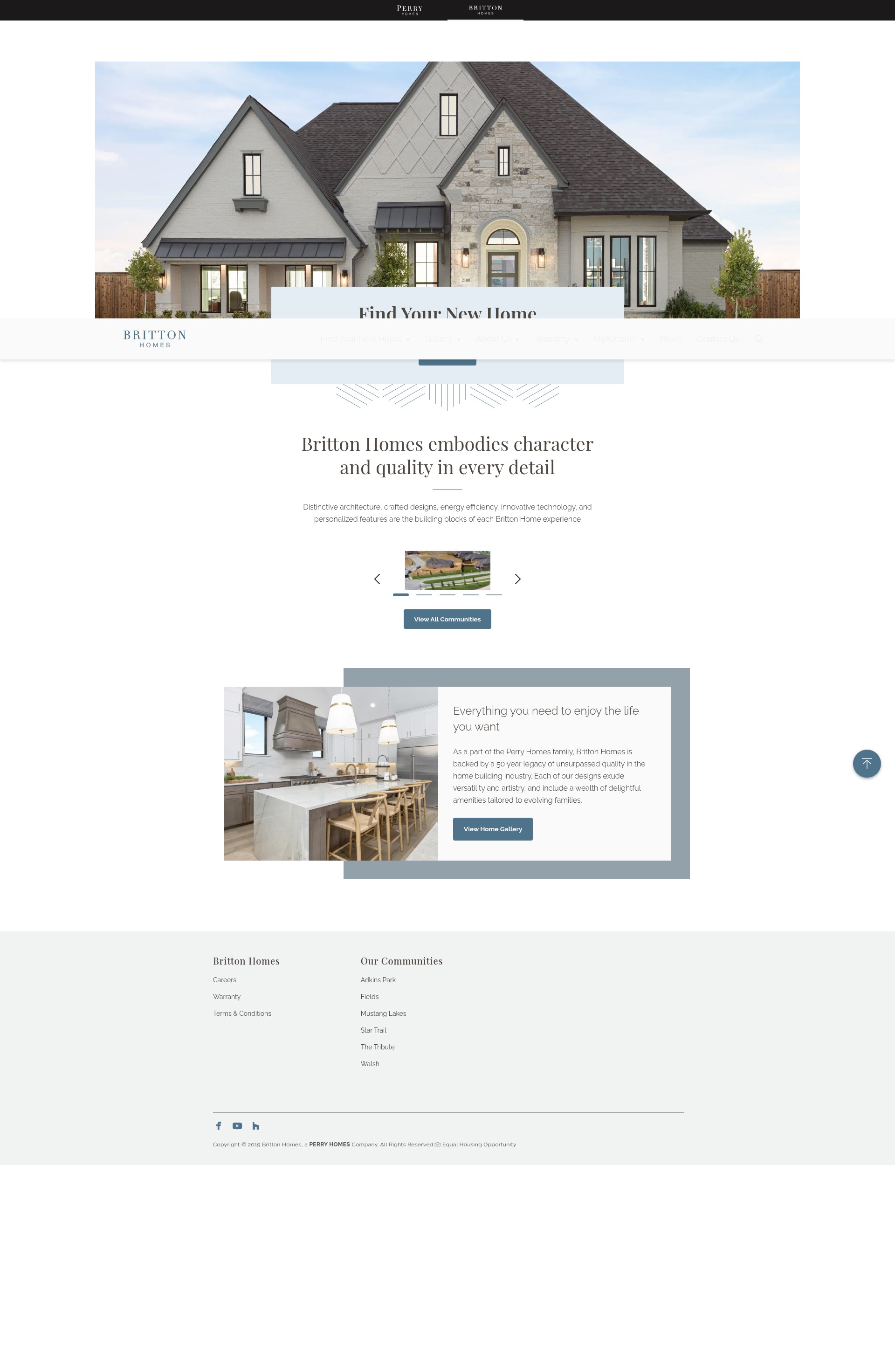 Screenshot of brittonhomestexas.com