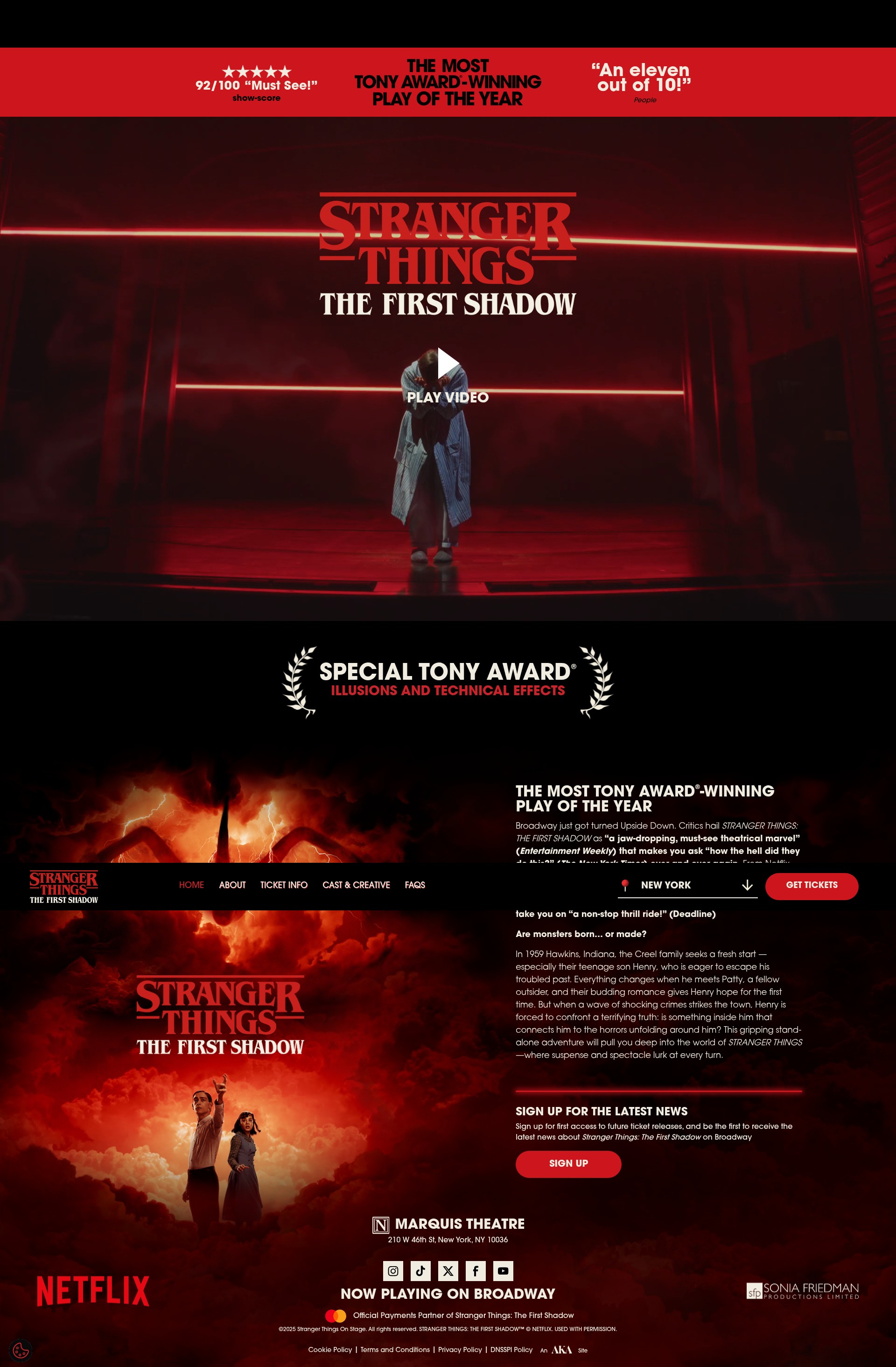 Screenshot of broadway.strangerthingsonstage.com