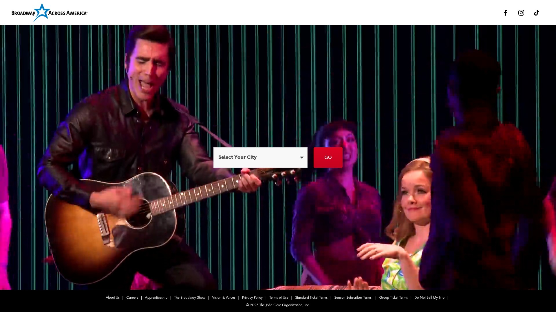 Screenshot of broadwayacrossamerica.com