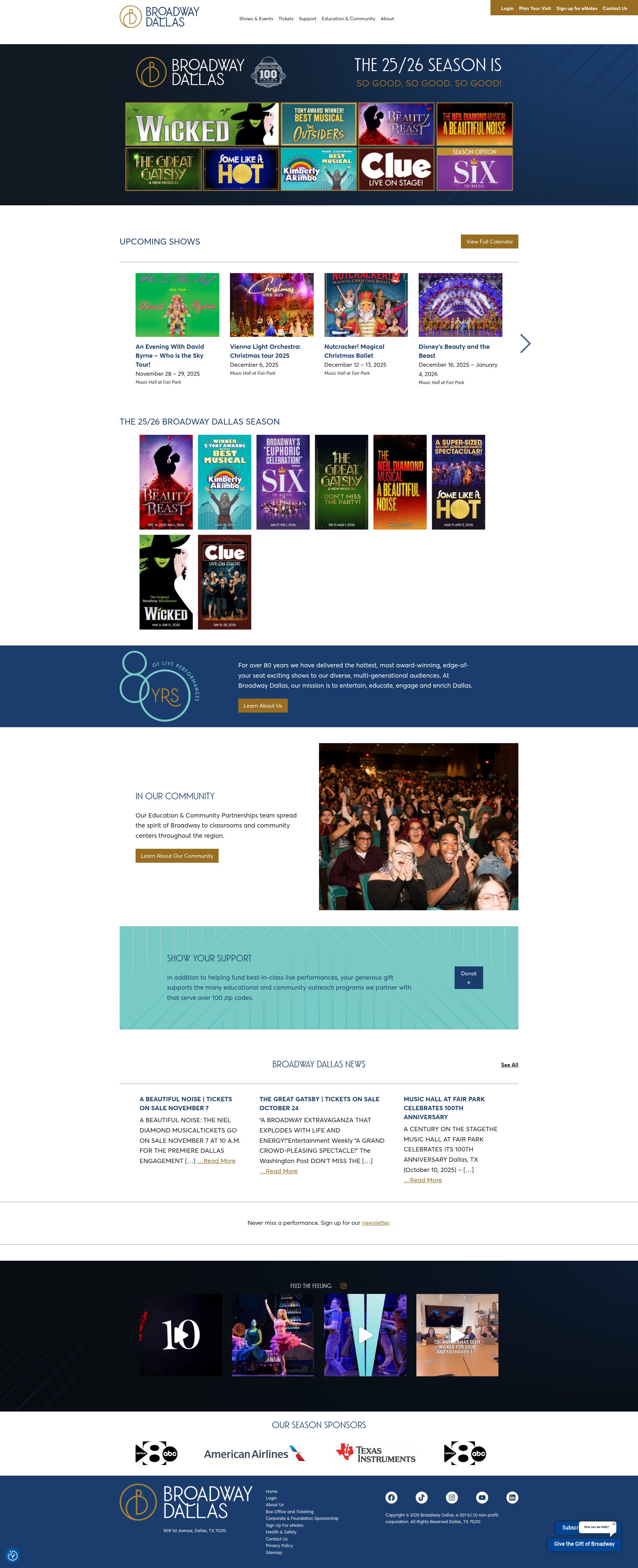 Screenshot of broadwaydallas.org