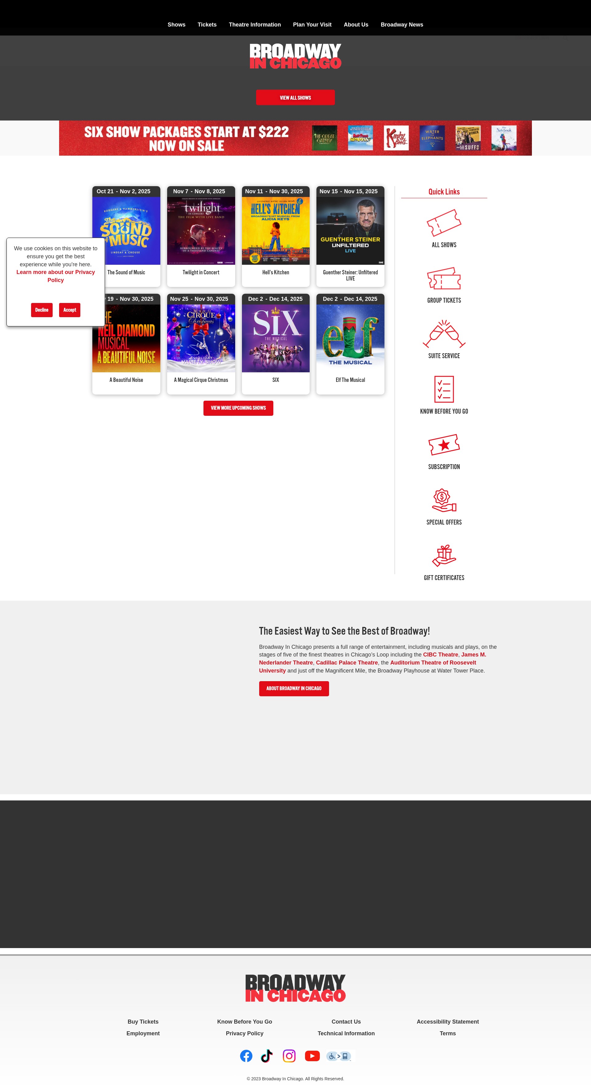 Screenshot of broadwayinchicago.com
