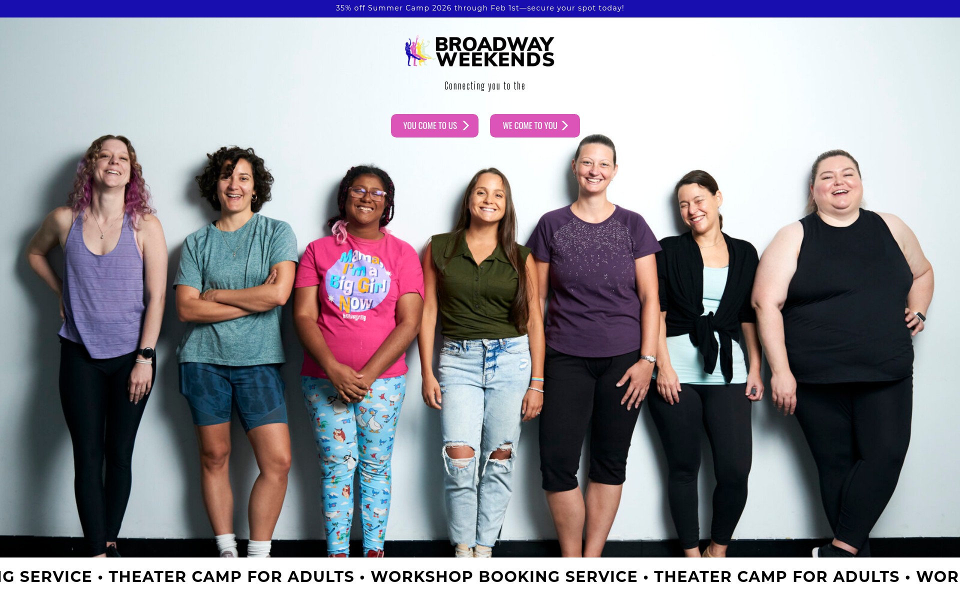 Screenshot of broadwayweekends.com