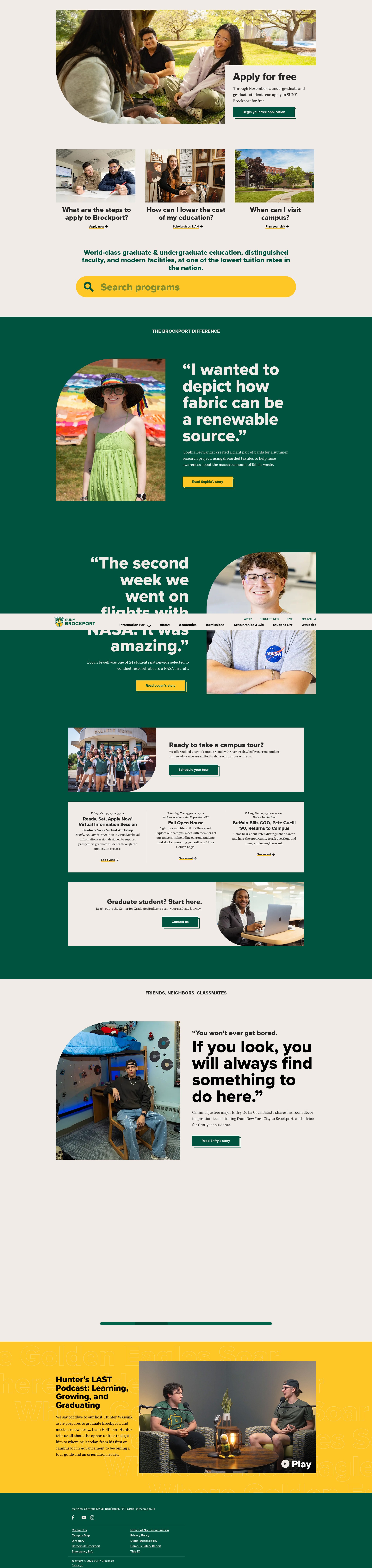 Screenshot of brockport.edu