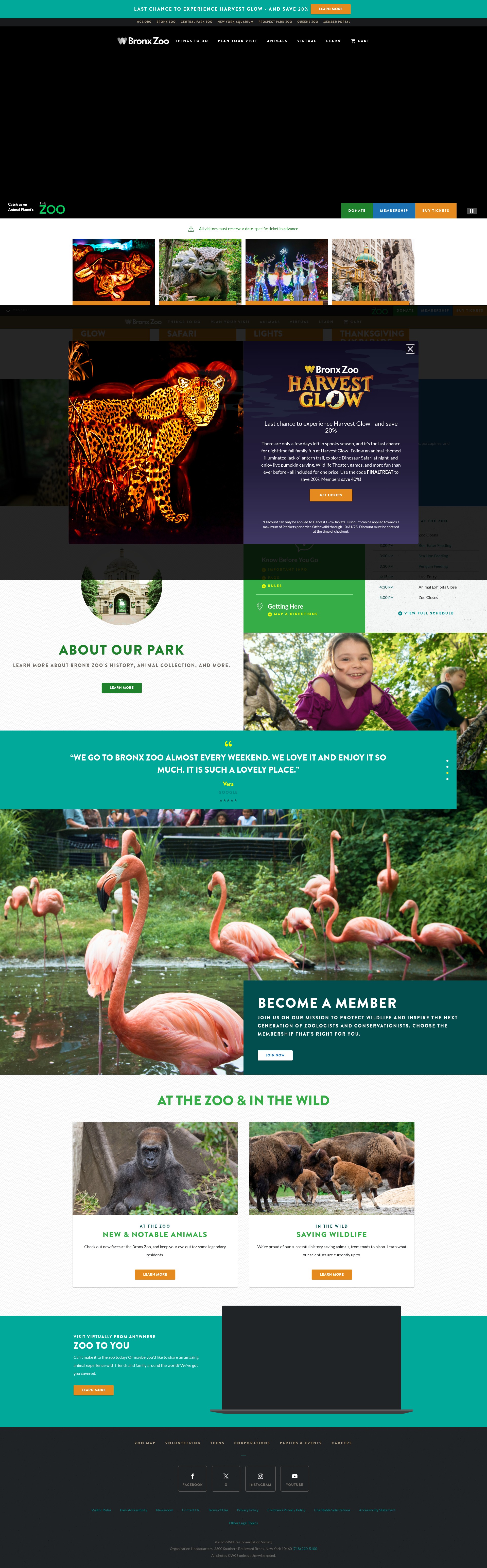 Screenshot of bronxzoo.com