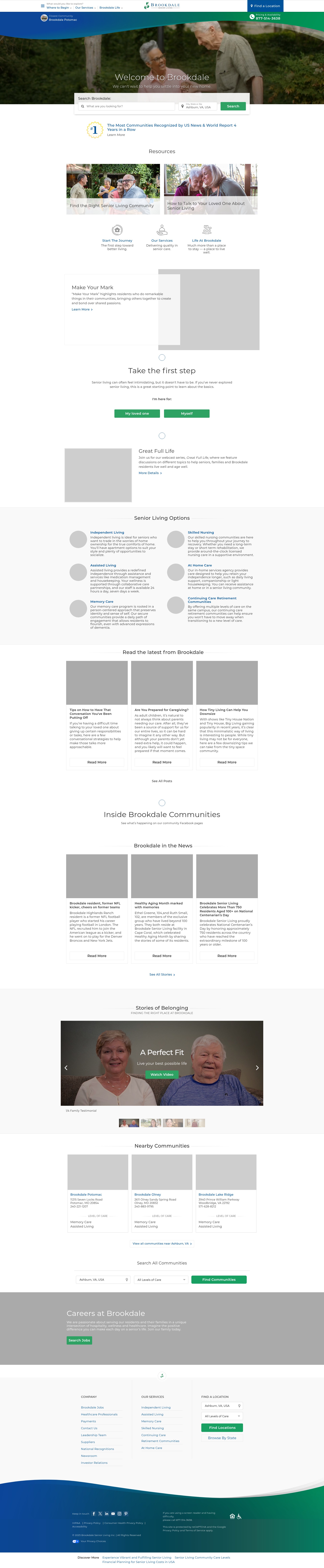 Screenshot of brookdale.com