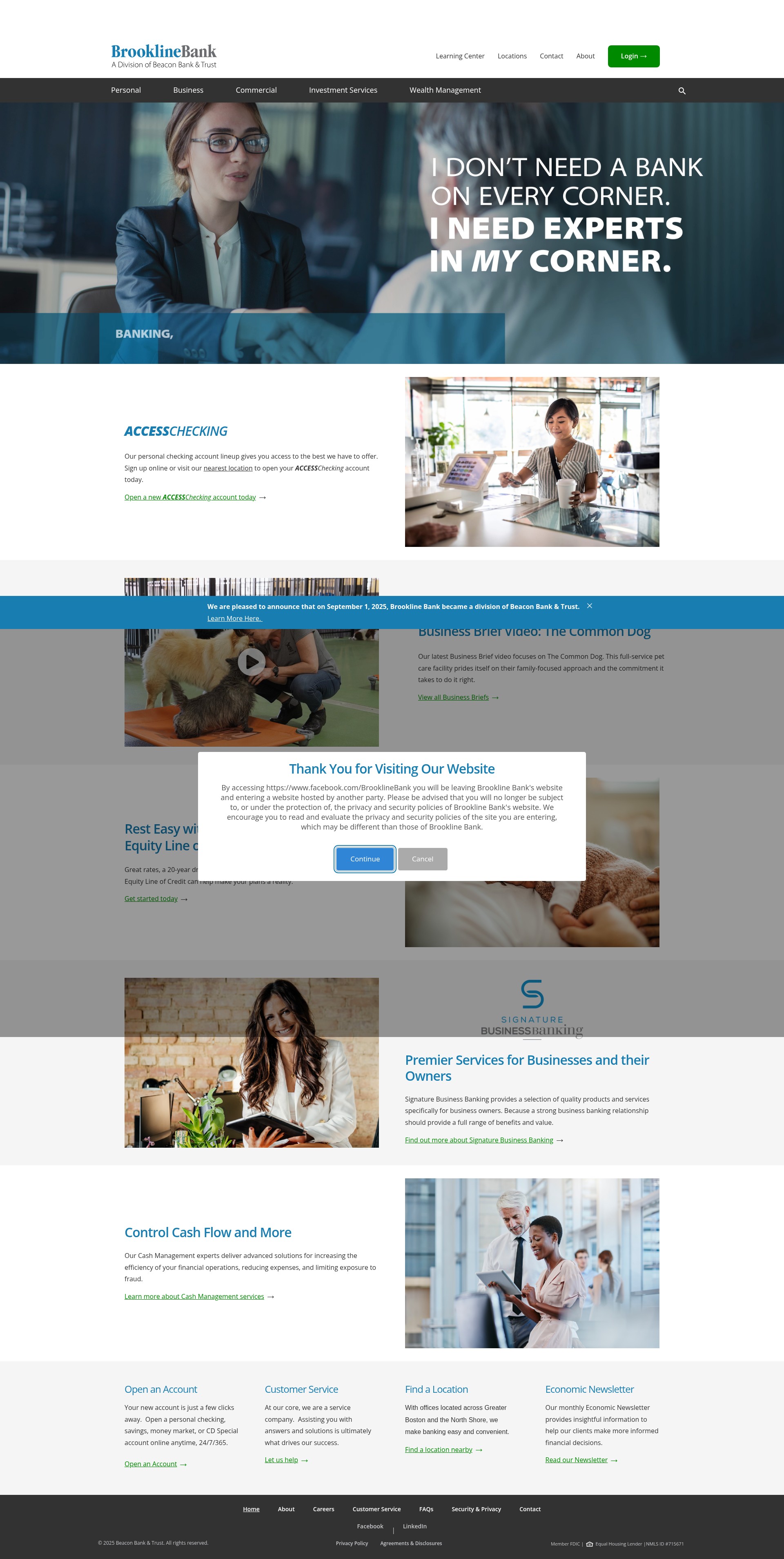 Screenshot of brooklinebank.com