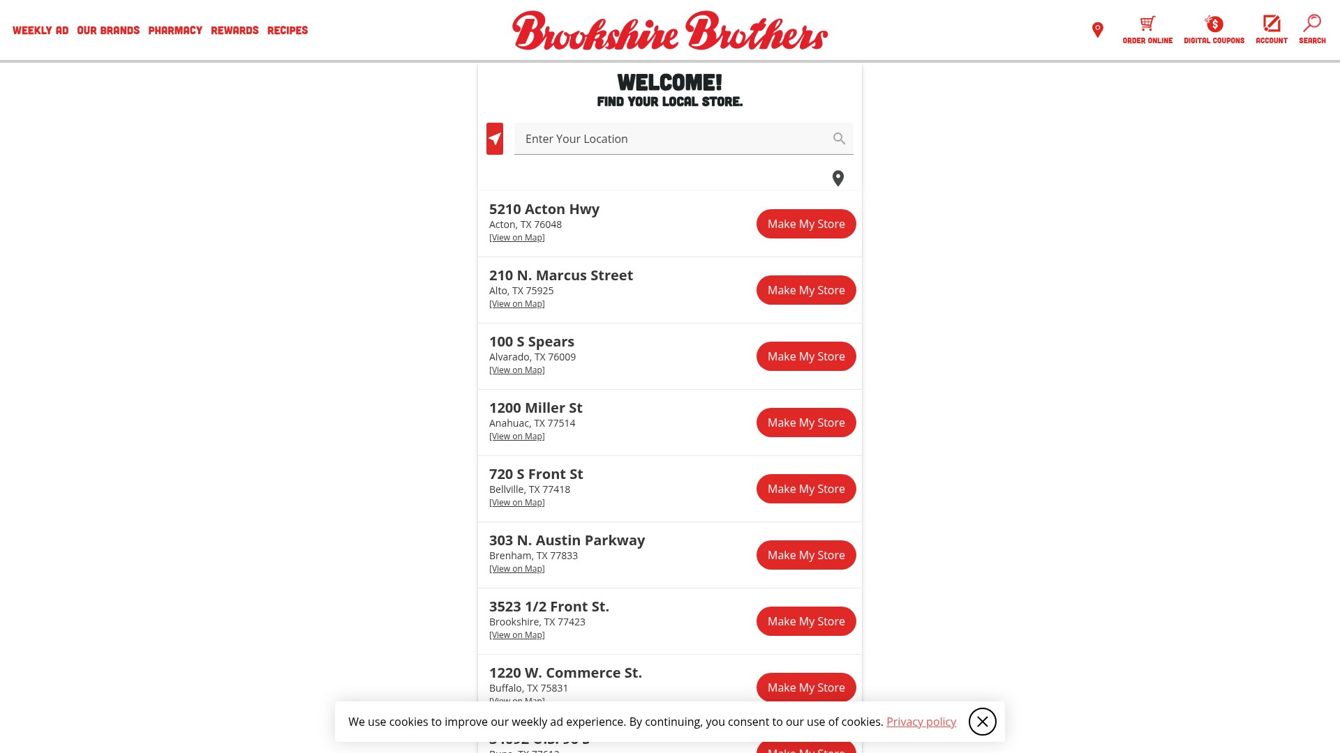 Screenshot of brookshirebrothers.ideal.sale