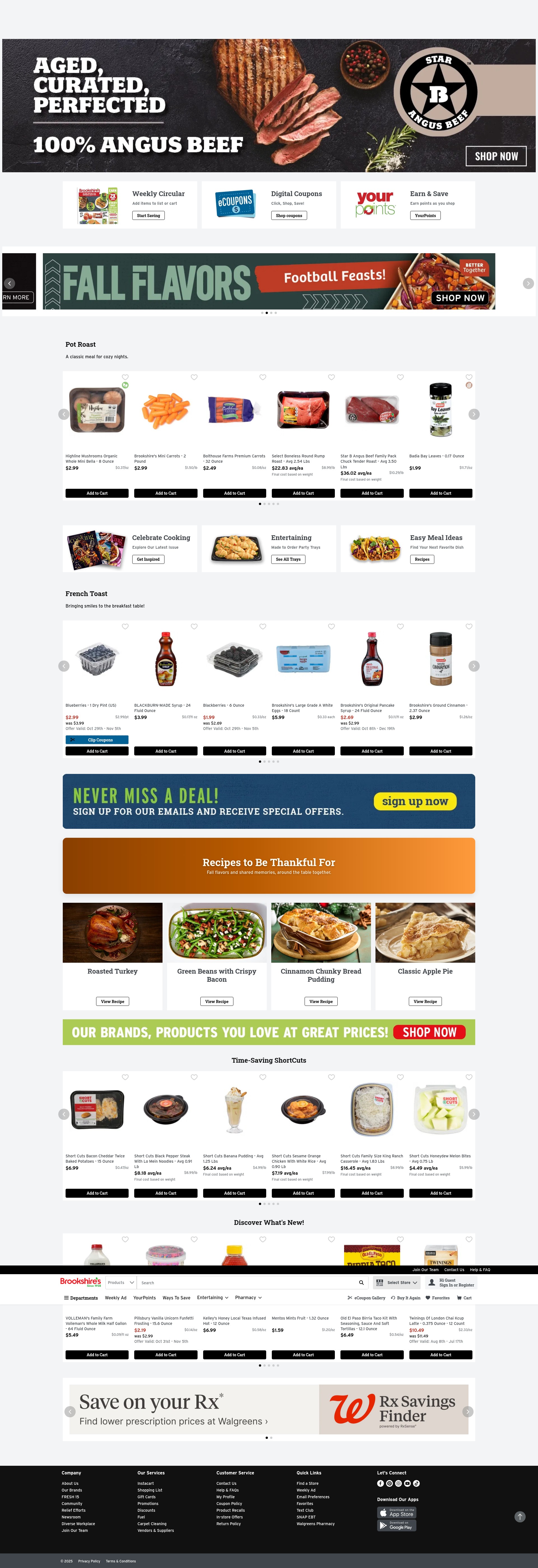 Screenshot of brookshires.com