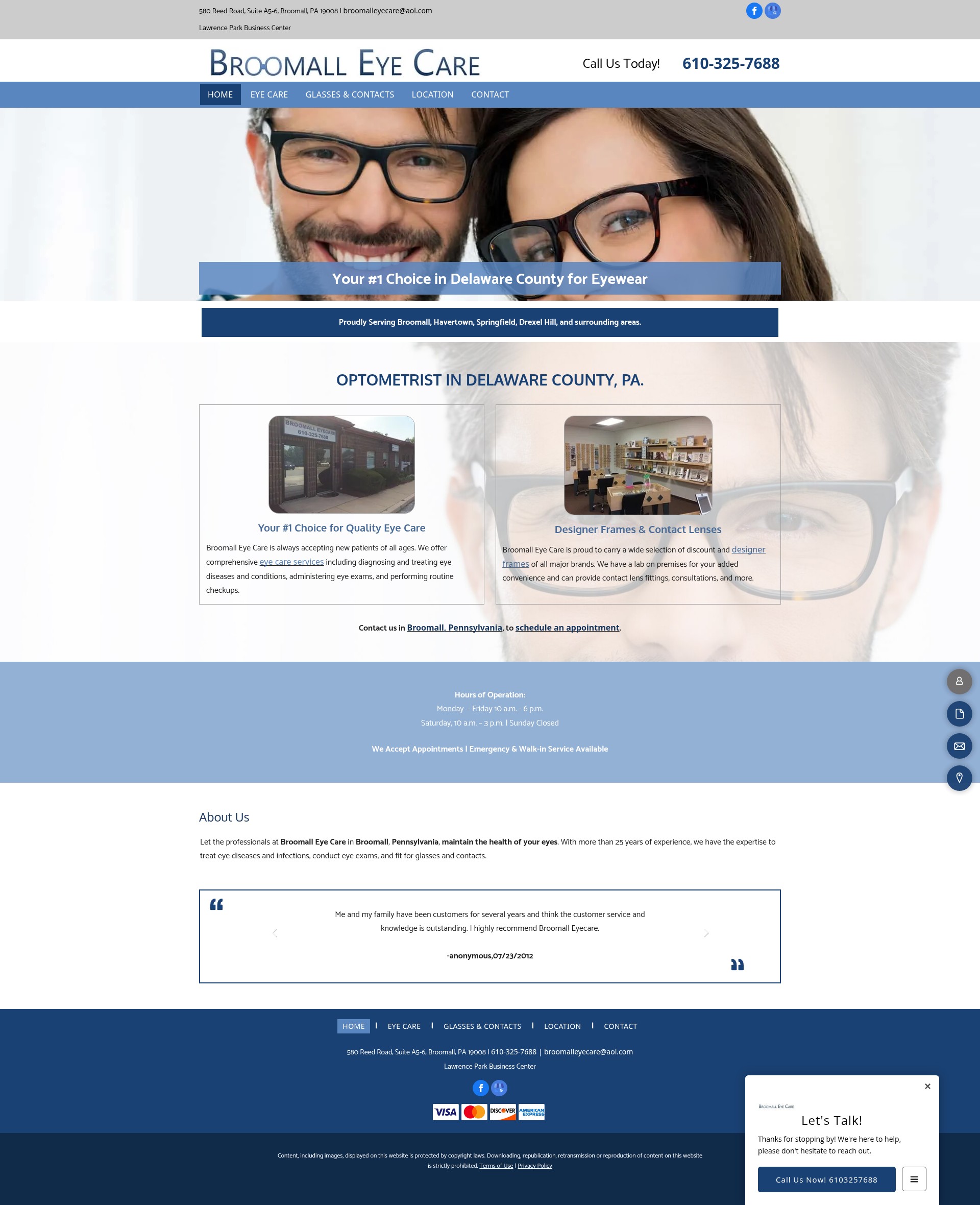 Screenshot of broomalleyecare.com