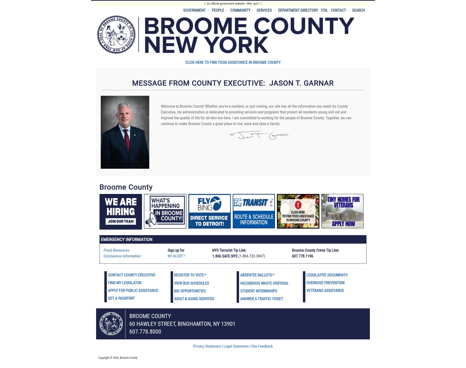Screenshot of broomecountyny.gov
