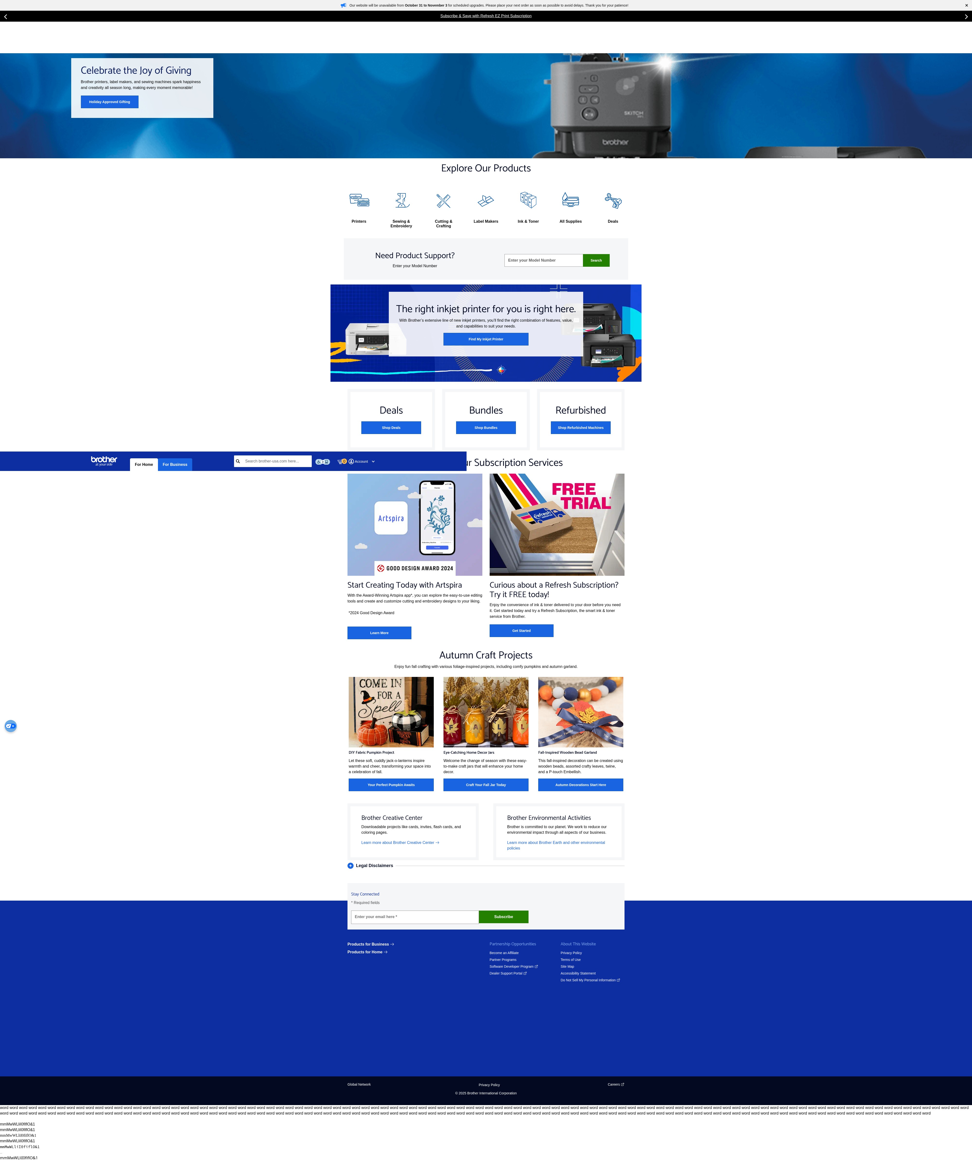 Screenshot of brother-usa.com