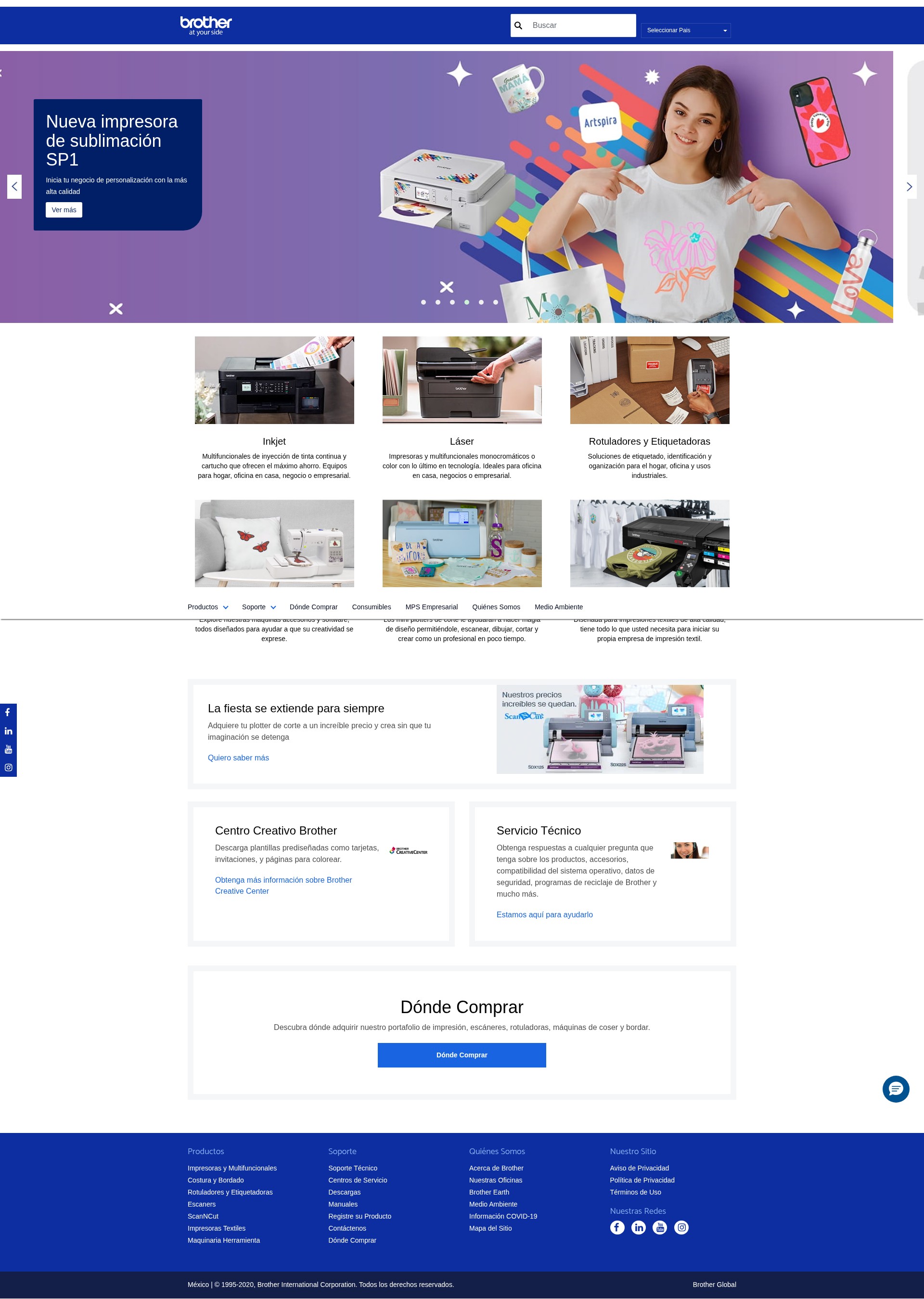 Screenshot of brother.com.mx