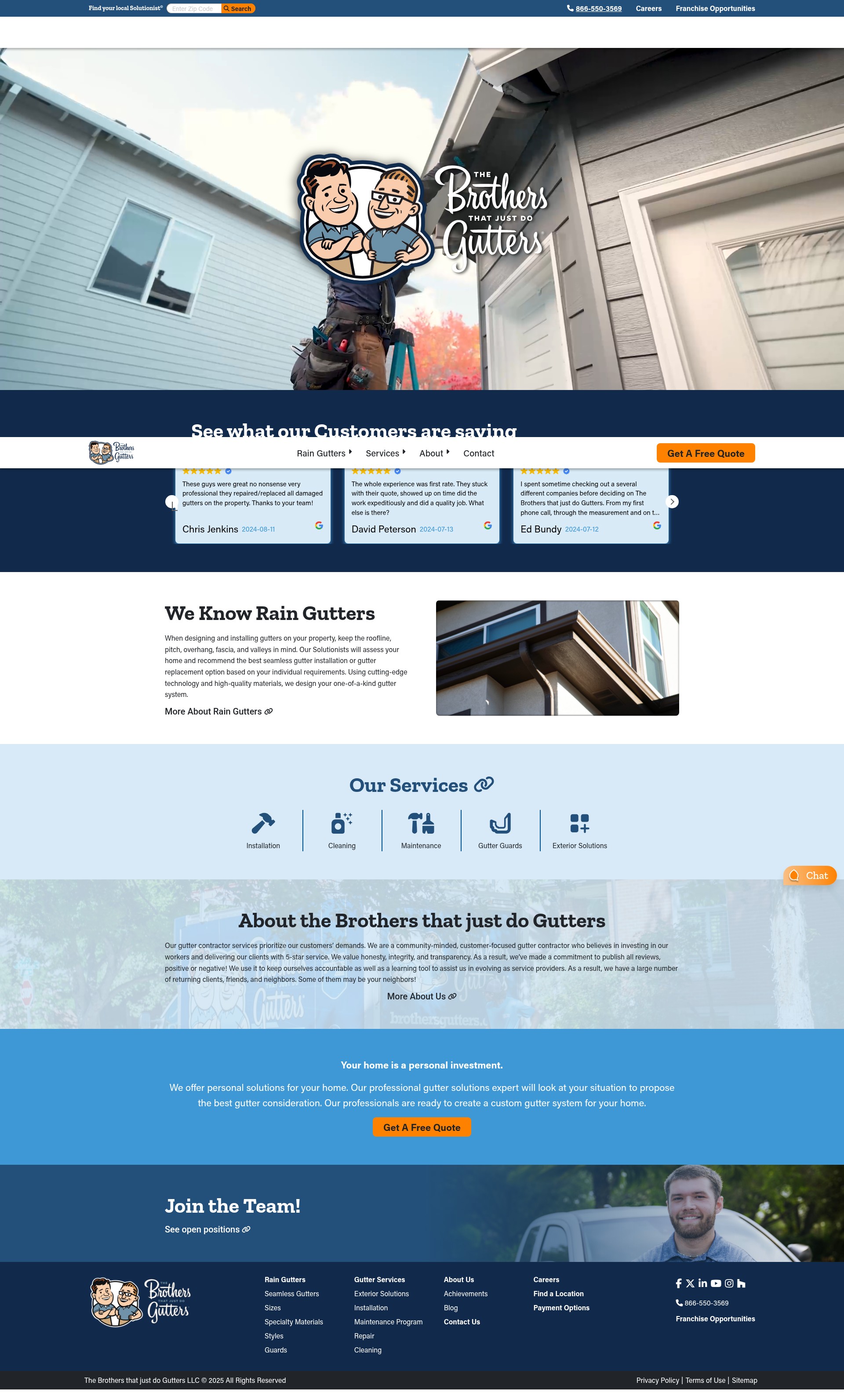 Screenshot of brothersgutters.com