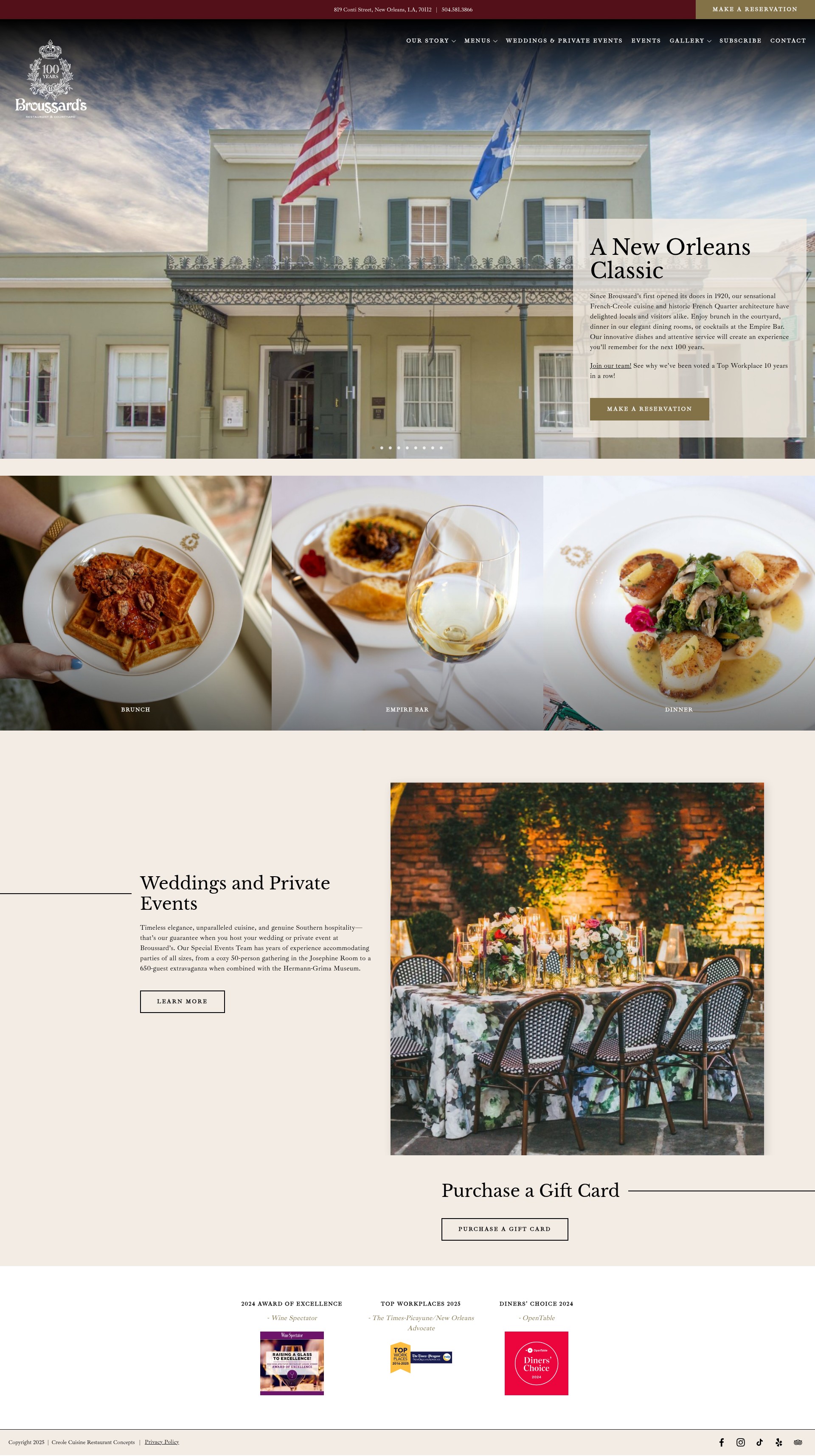 Screenshot of broussards.com