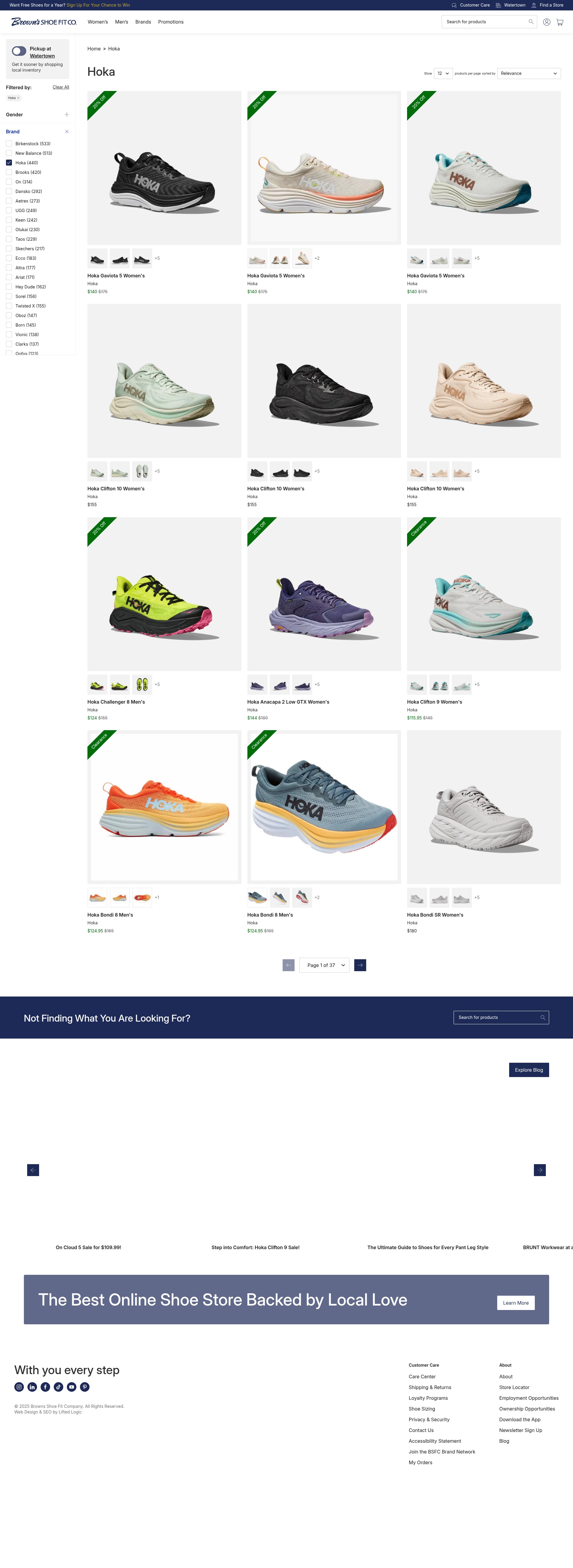 Screenshot of brownsshoefitco.com