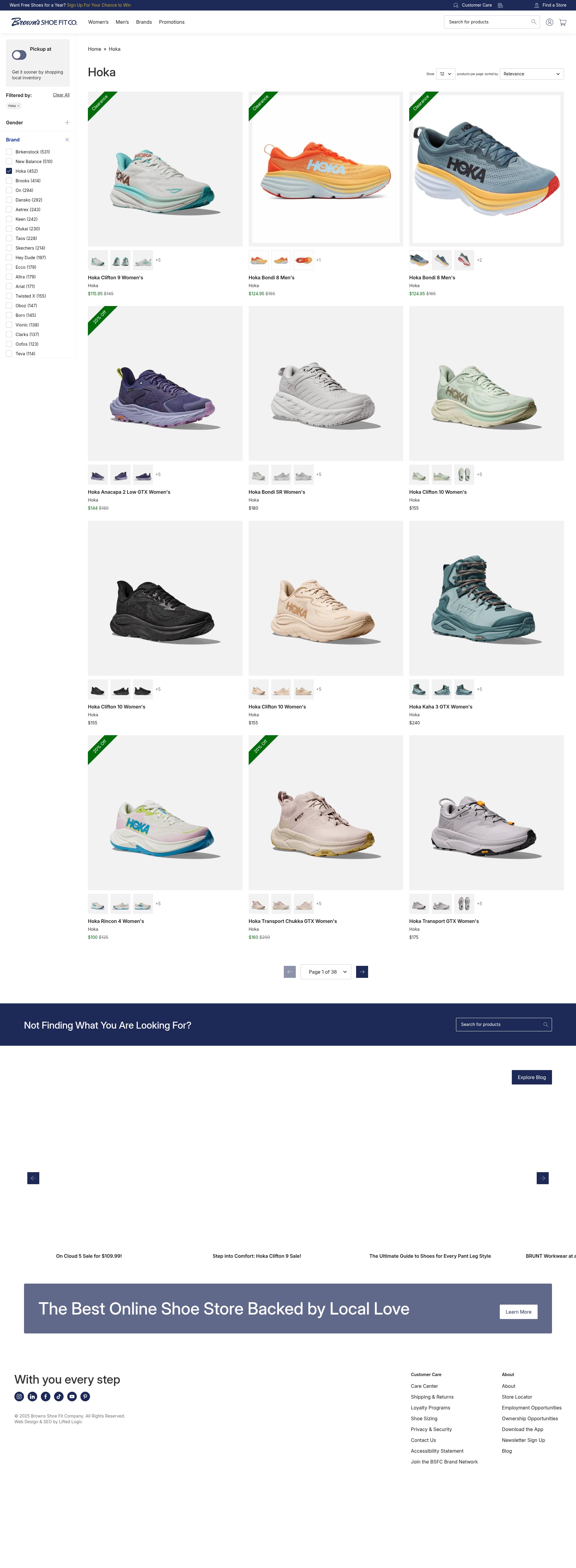 Screenshot of brownsshoefitcompany.com