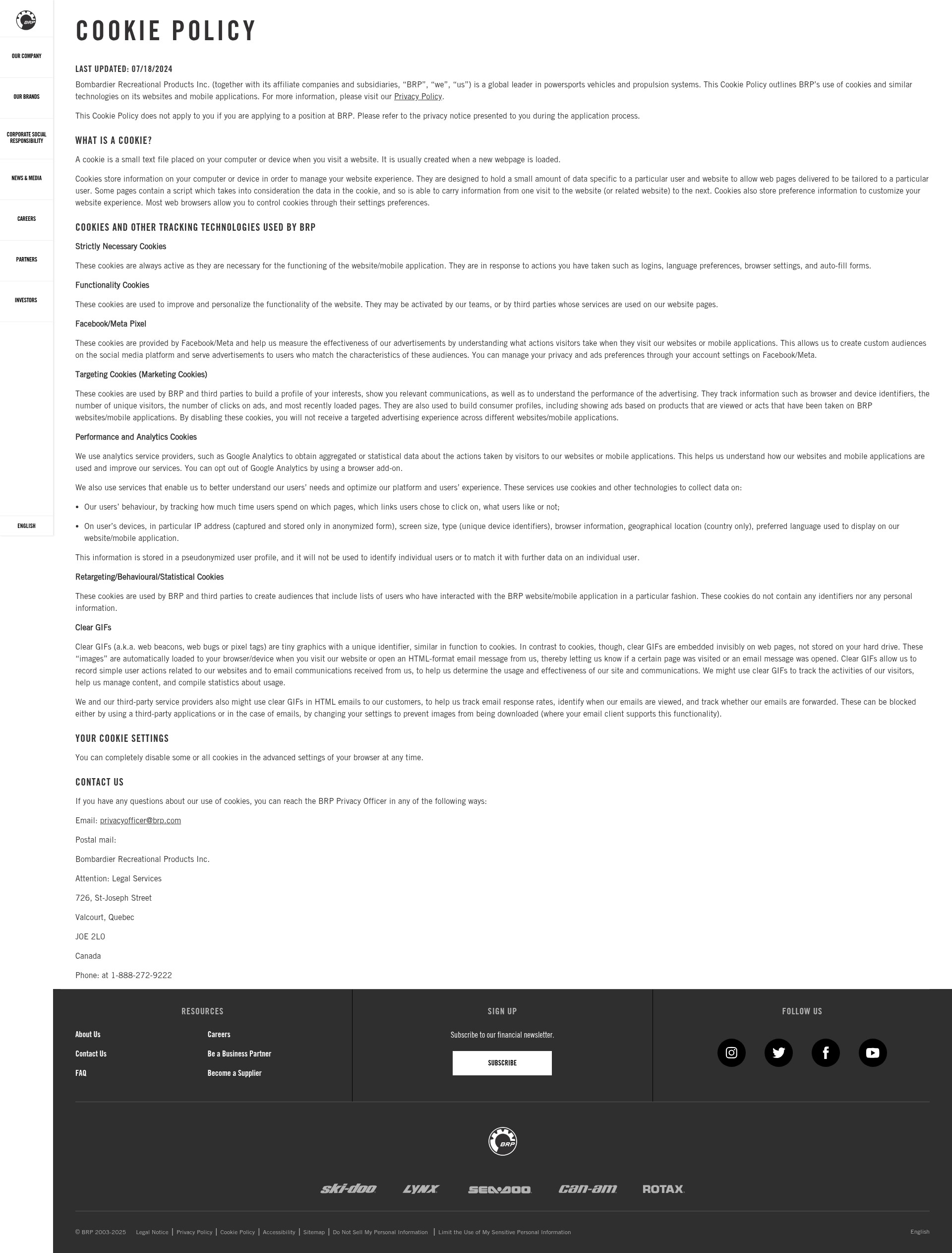 Screenshot of brp.com