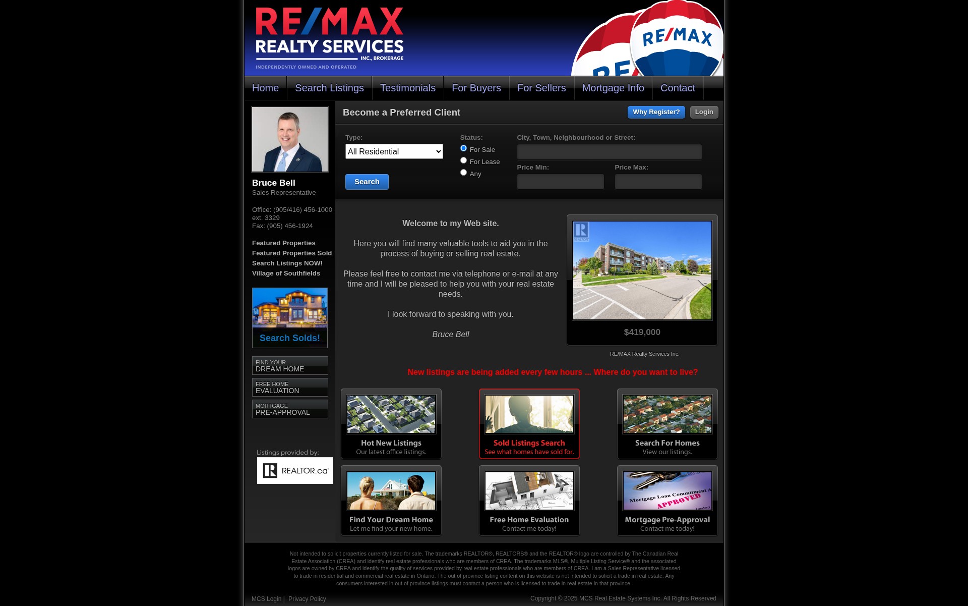 Screenshot of brucebell.ca