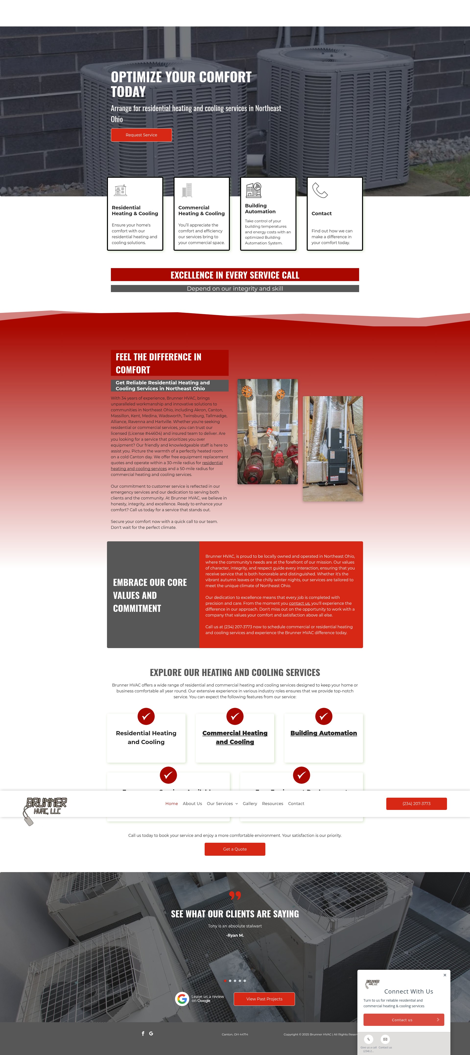 Screenshot of brunnerhvacllc.com