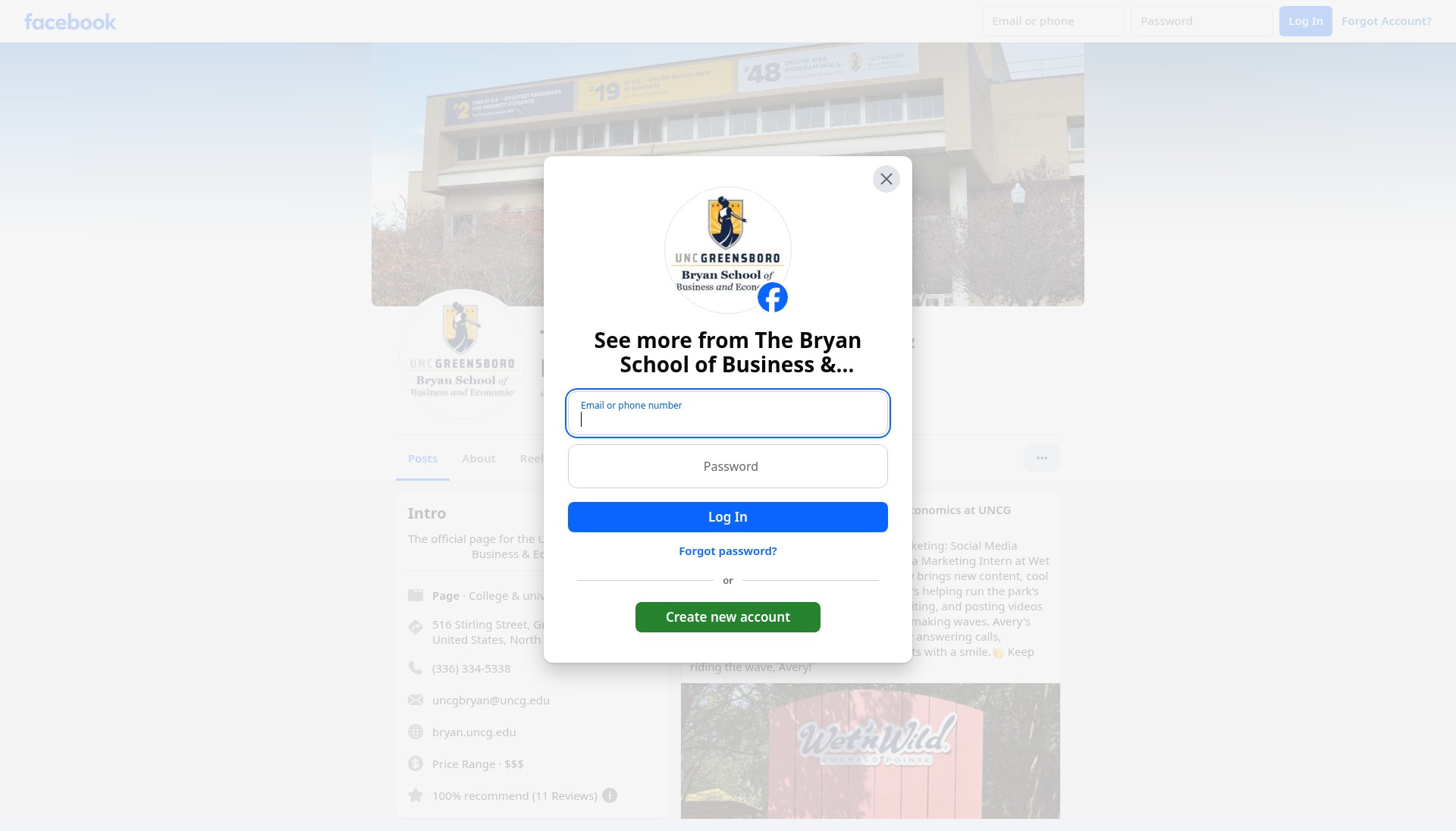 Screenshot of bryan.uncg.edu