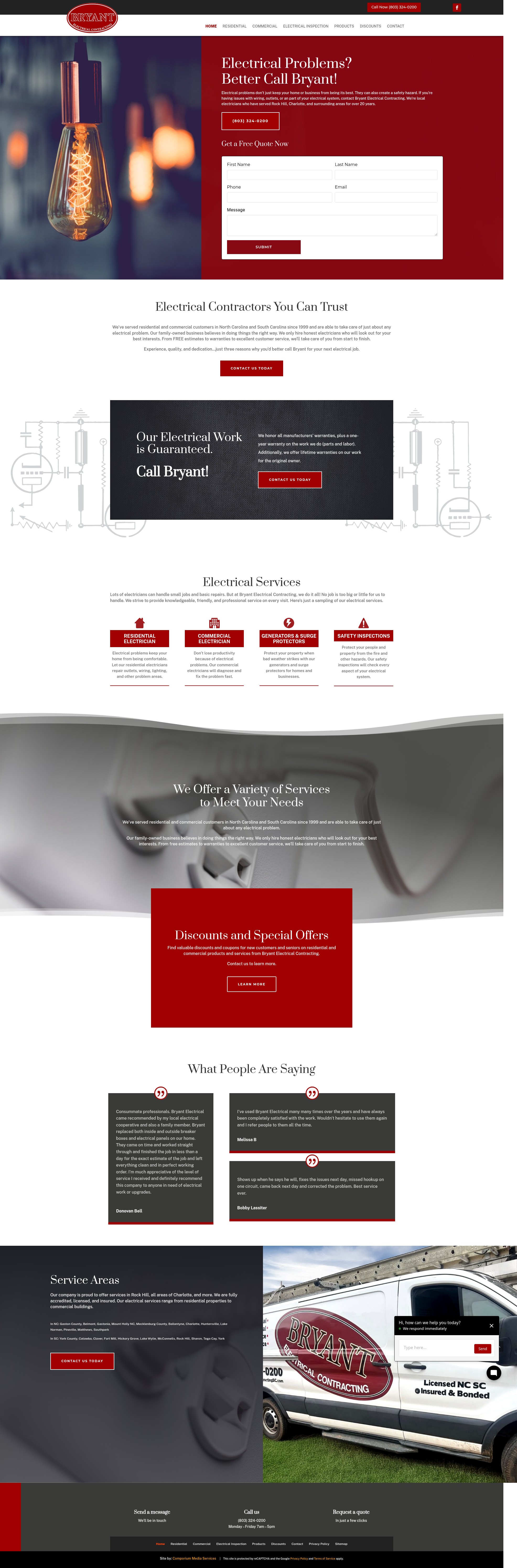 Screenshot of bryantelectricalcontracting.com