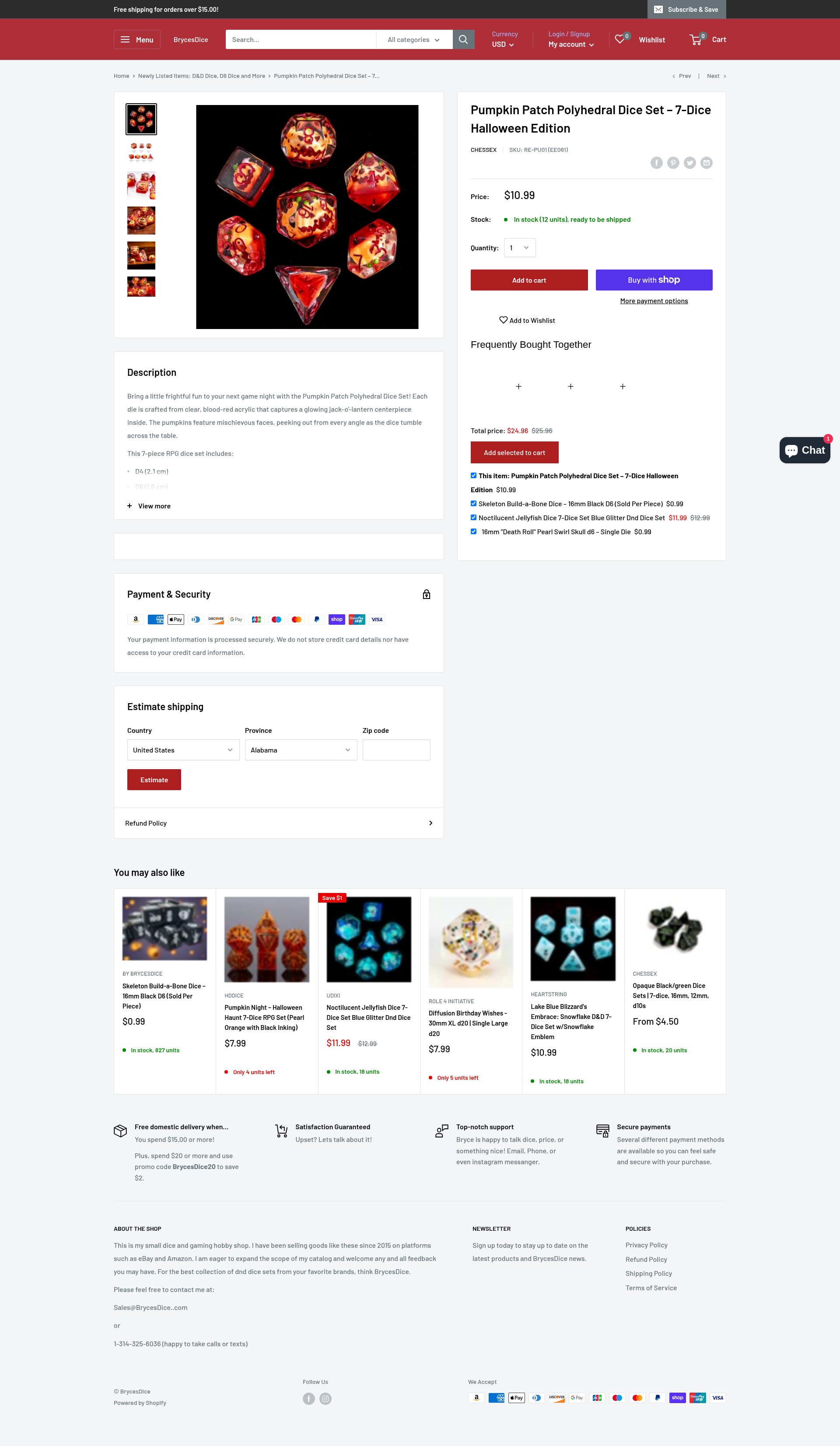 Screenshot of brycesdice.com