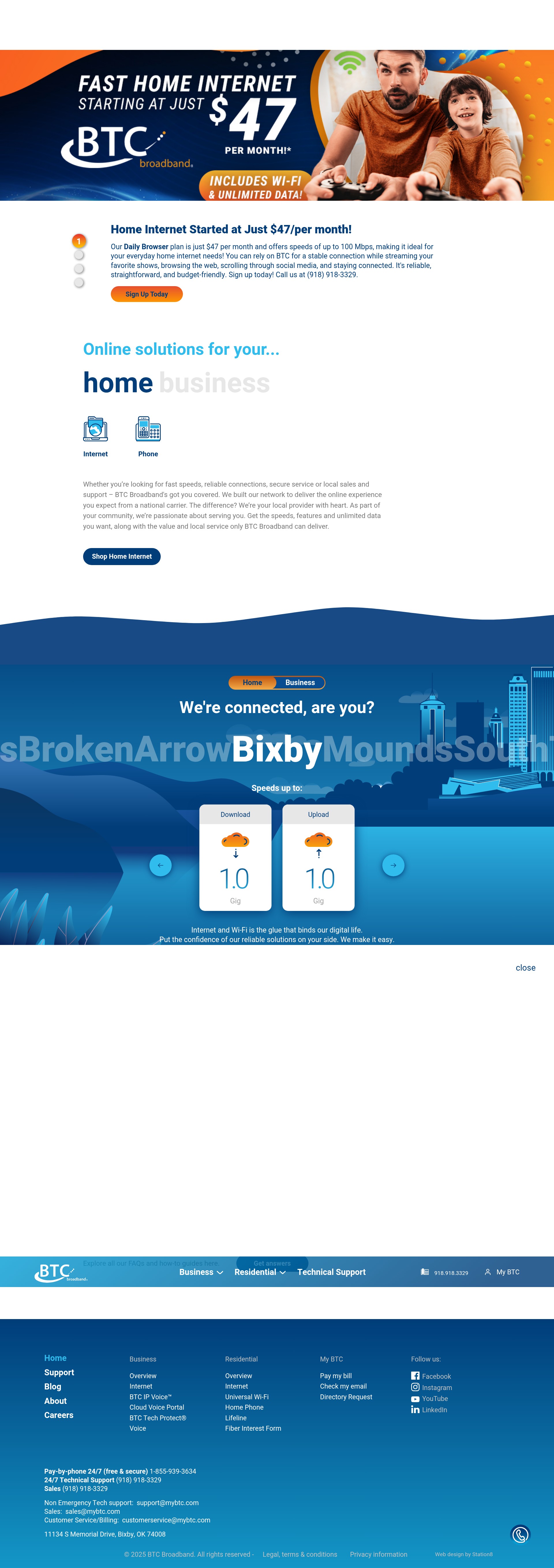 Screenshot of btcbroadband.com