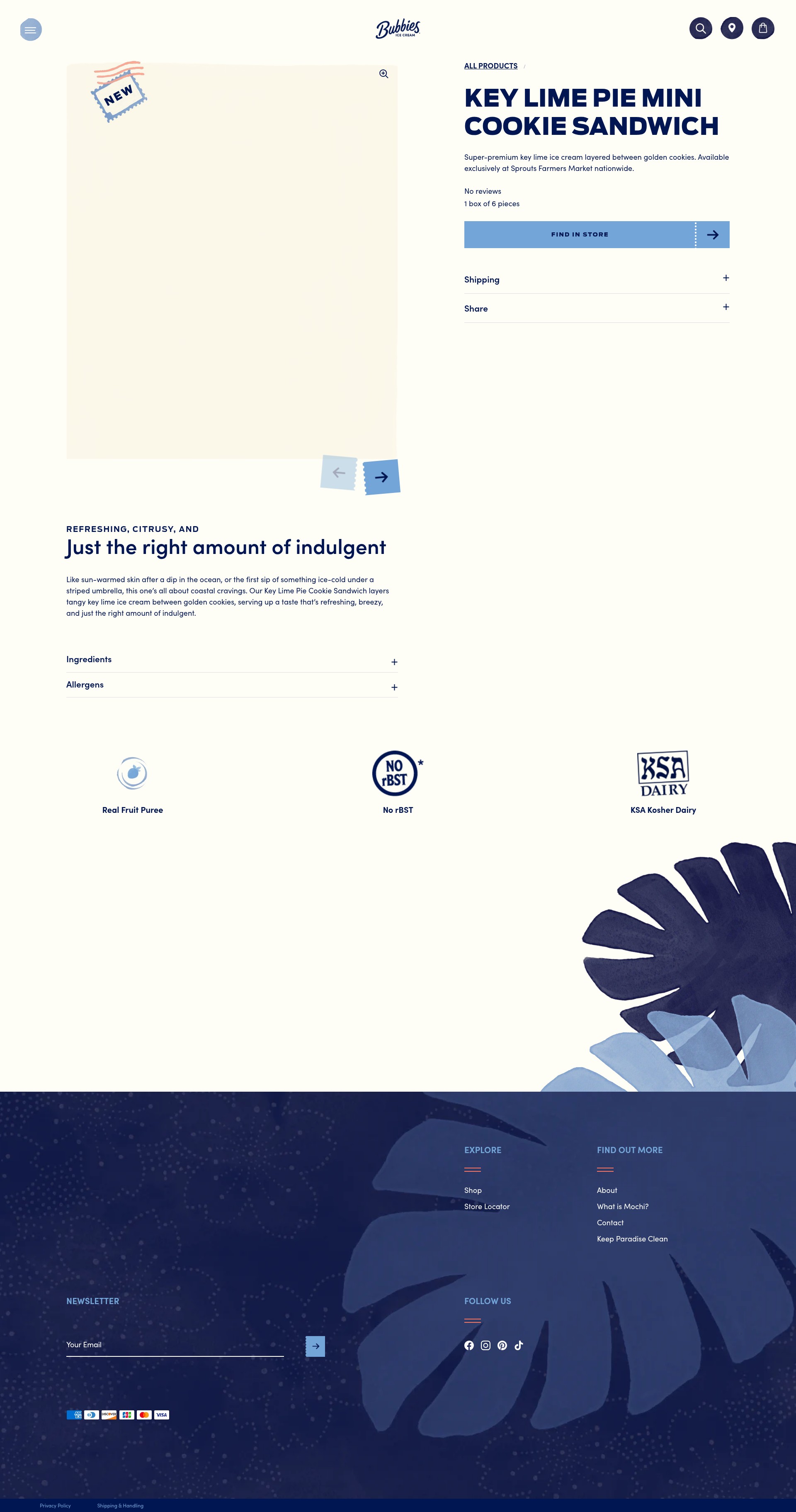 Screenshot of bubbiesicecream.com