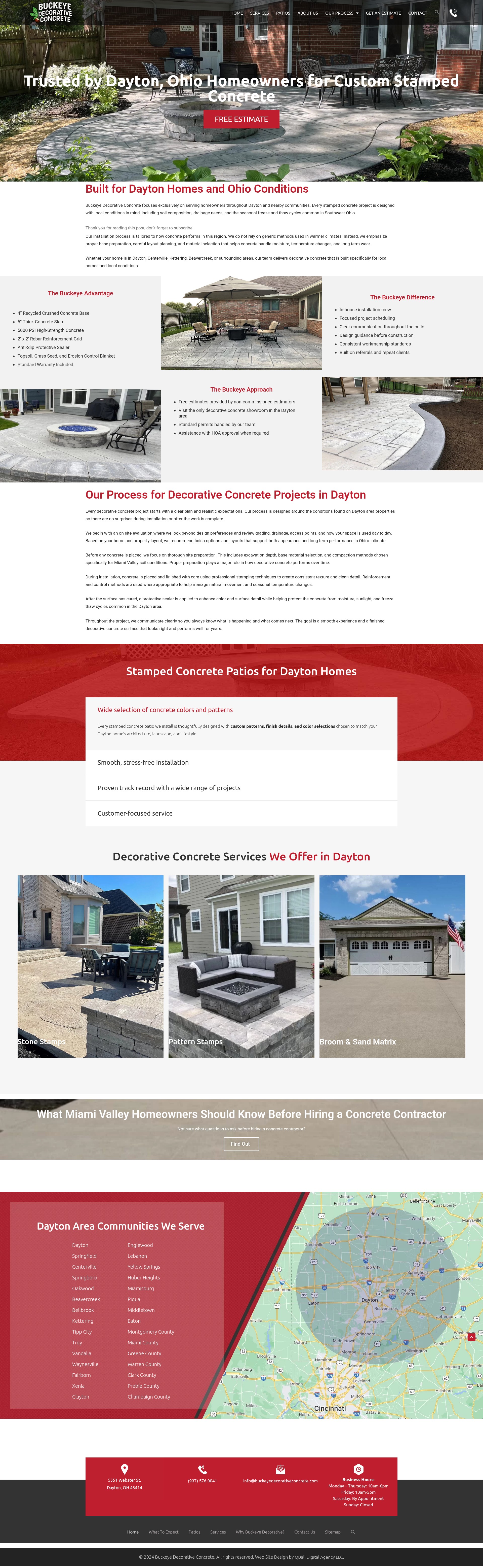 Screenshot of buckeyedecorativeconcrete.com