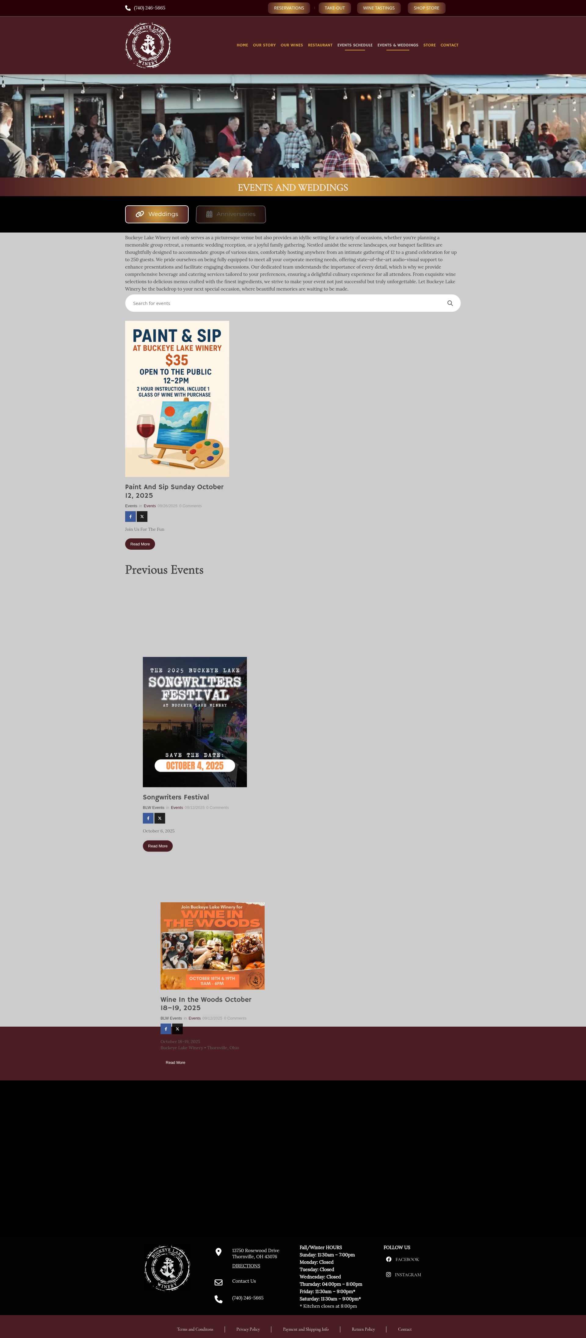 Screenshot of buckeyelakewinery.com