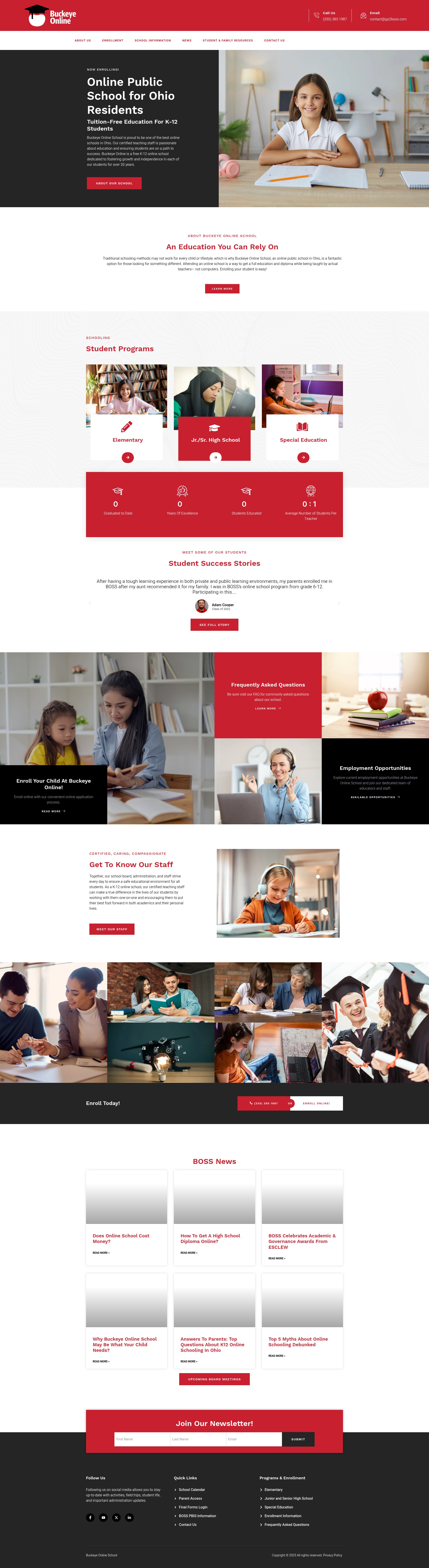 Screenshot of buckeyeonlineschool.com