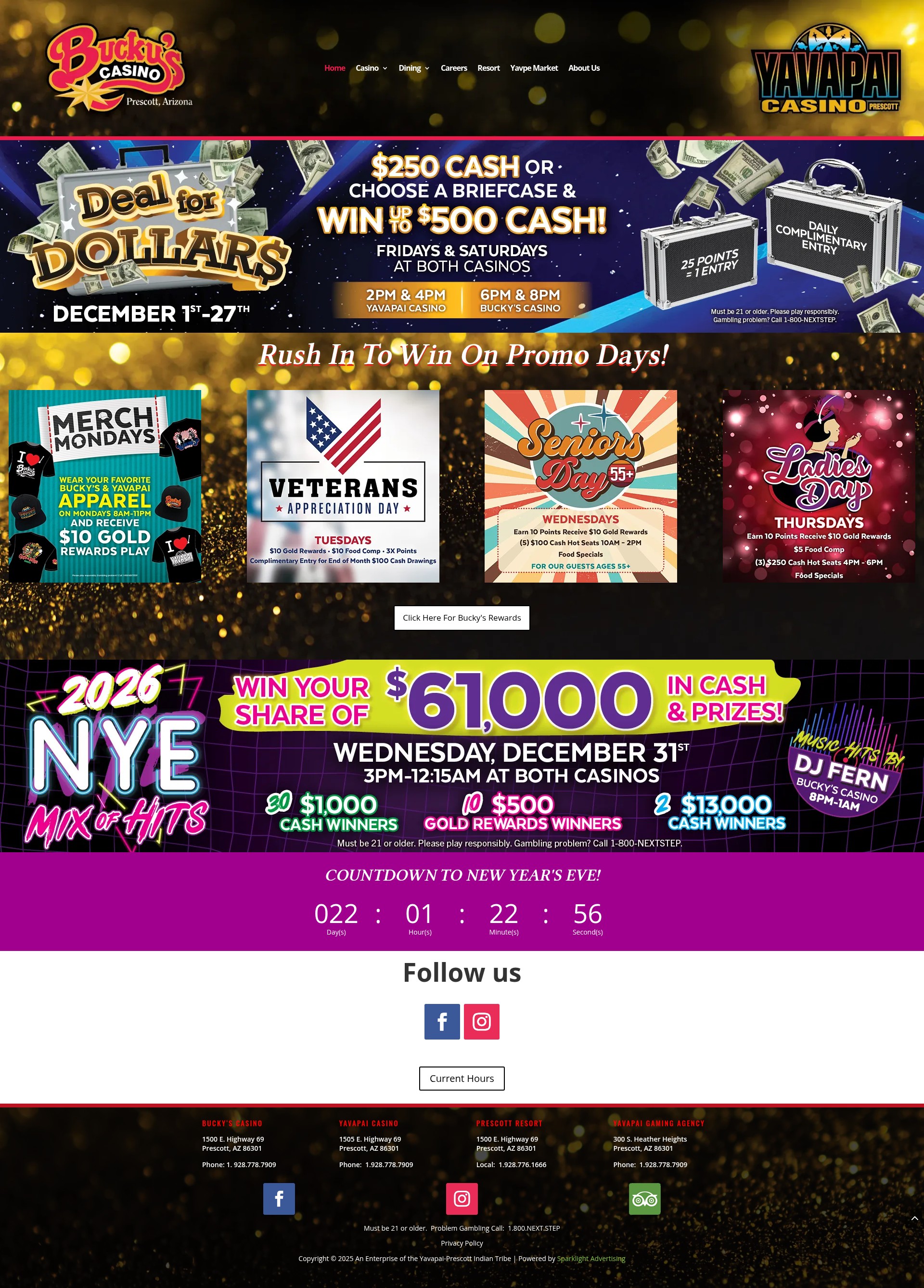 Screenshot of buckyscasino.com