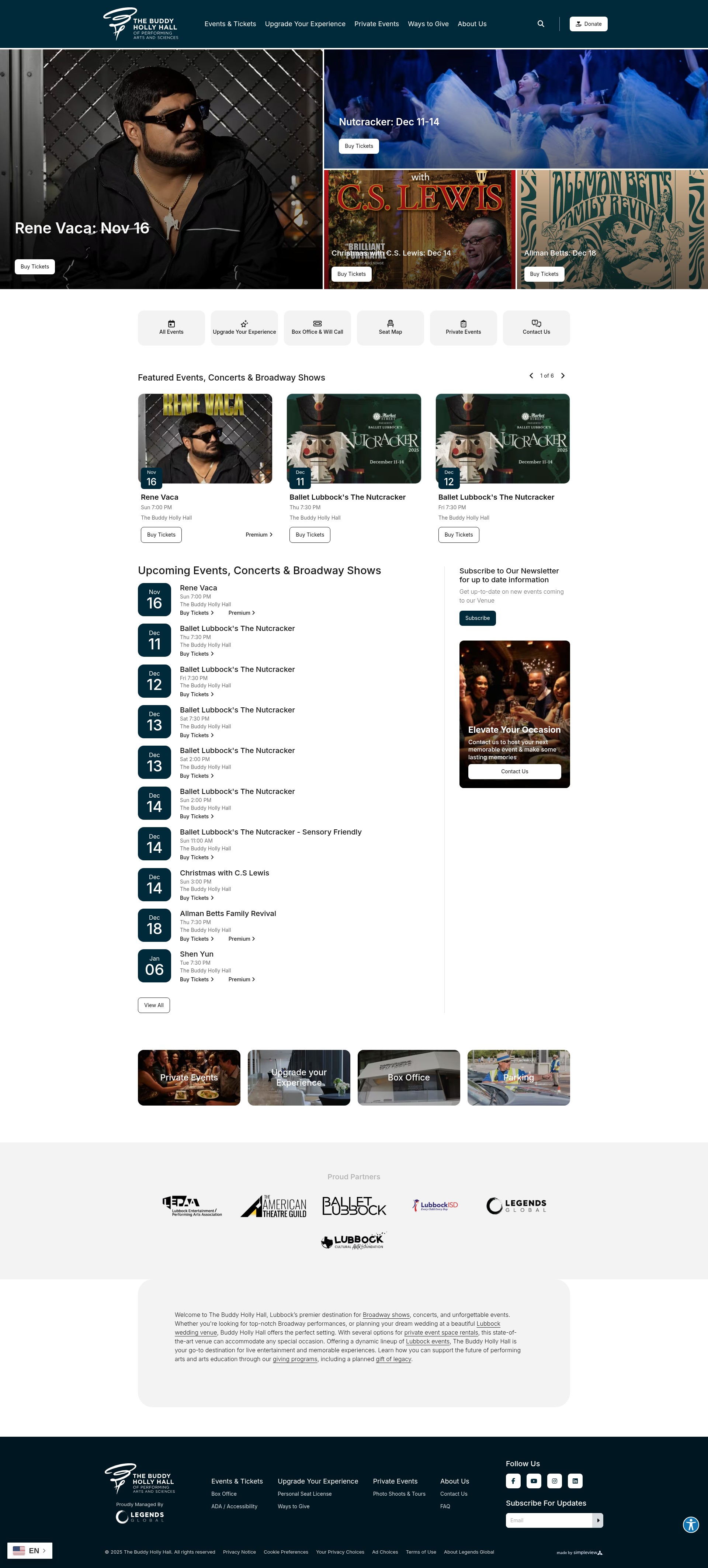 Screenshot of buddyhollyhall.com