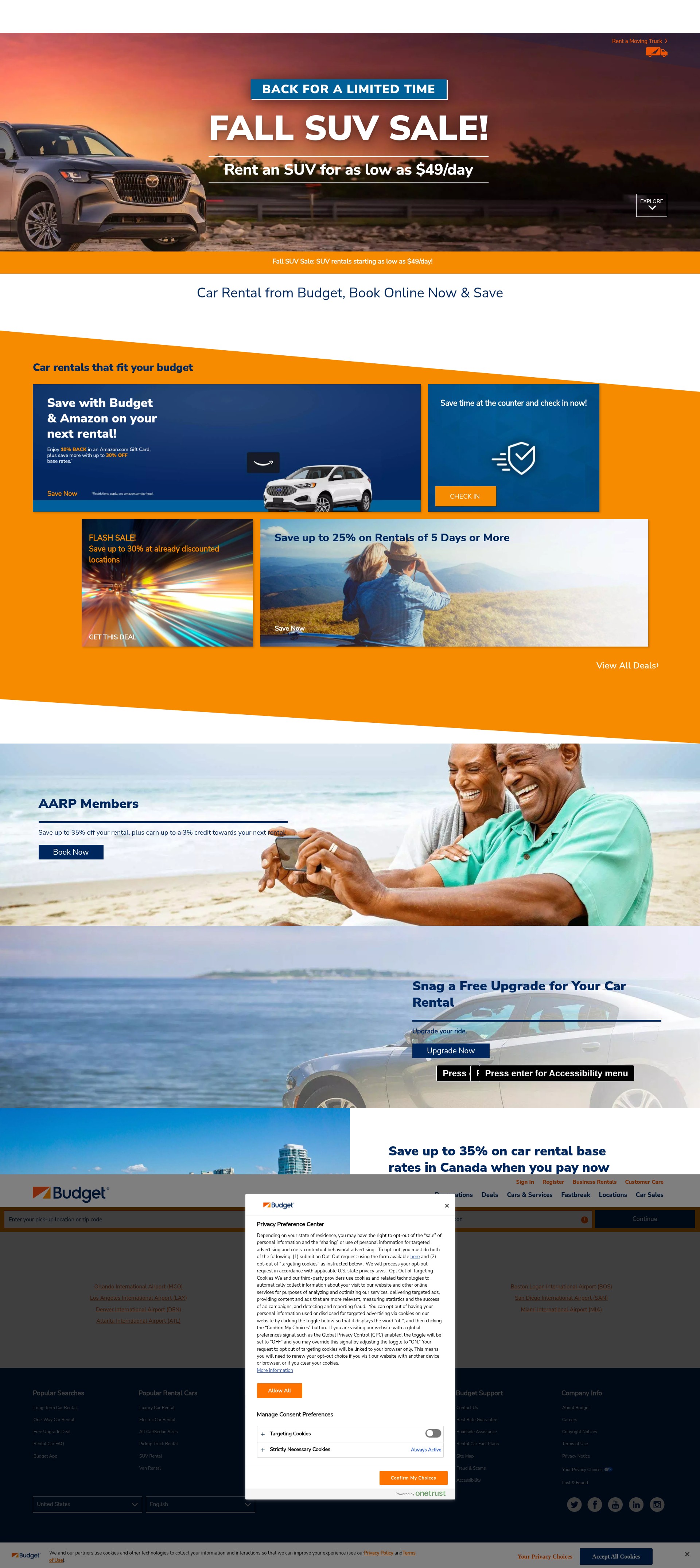 Screenshot of budget.com