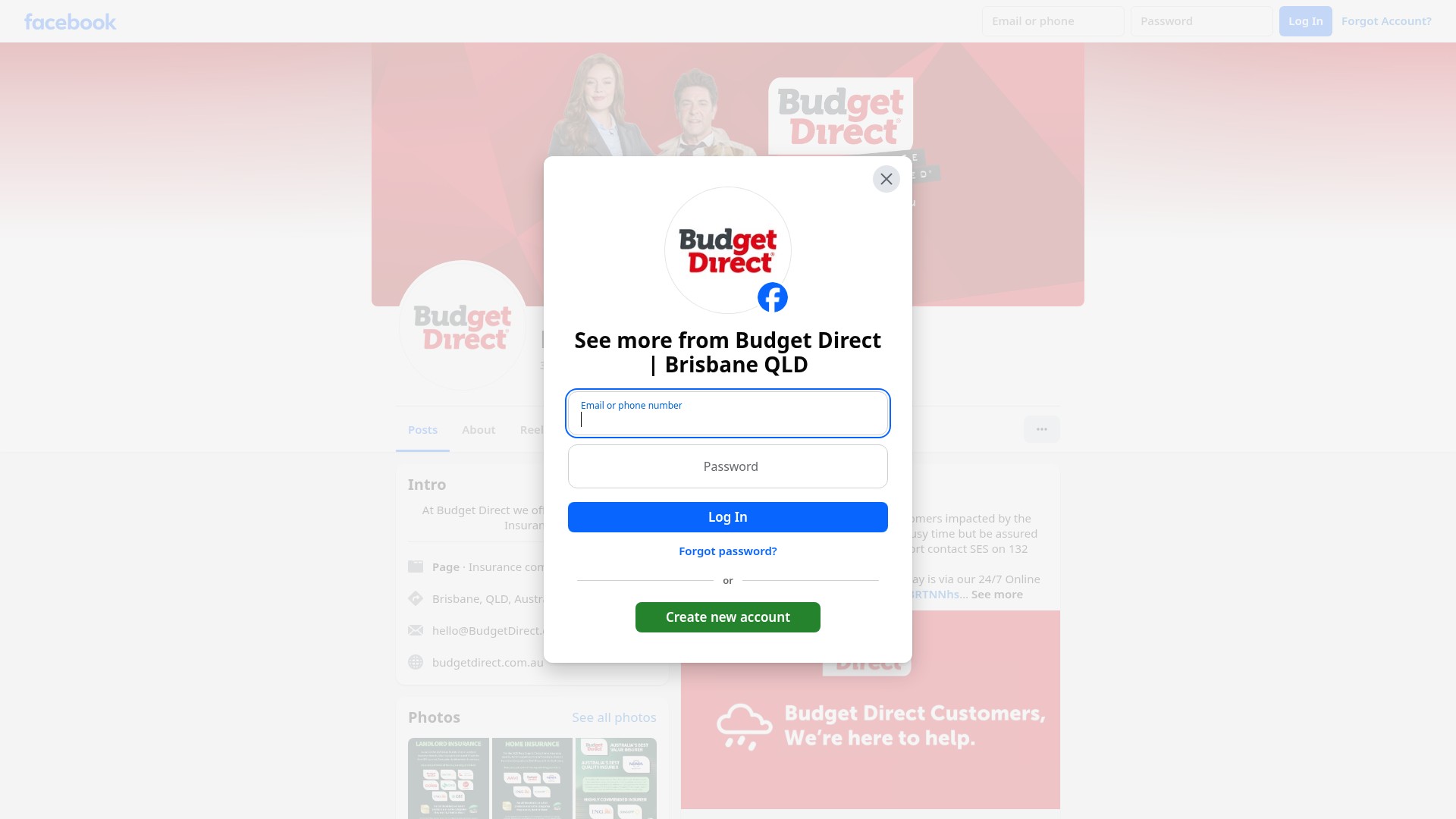 Screenshot of budgetdirect.com.au