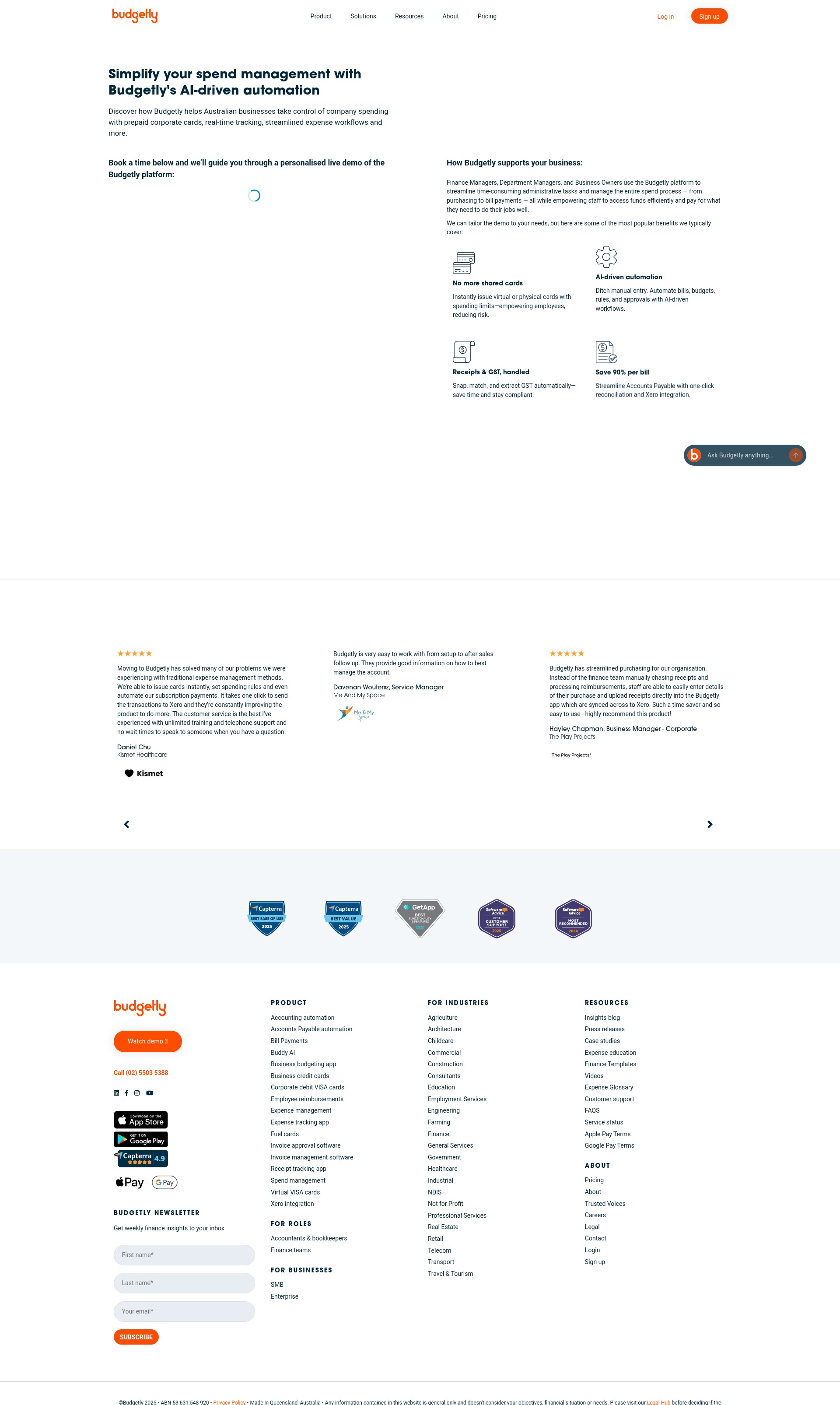 Screenshot of budgetly.com.au