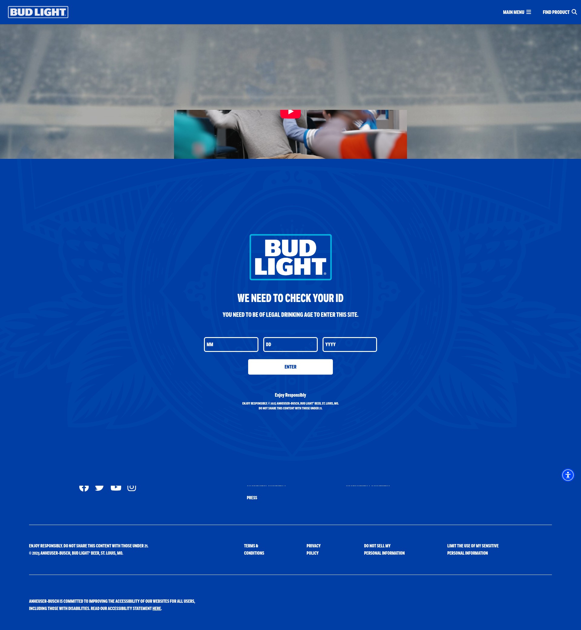 Screenshot of budlight.com